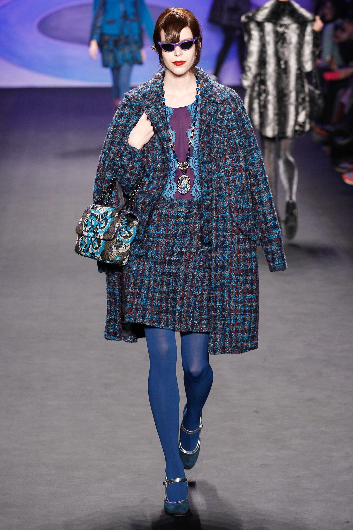 oversized blue wool coat
