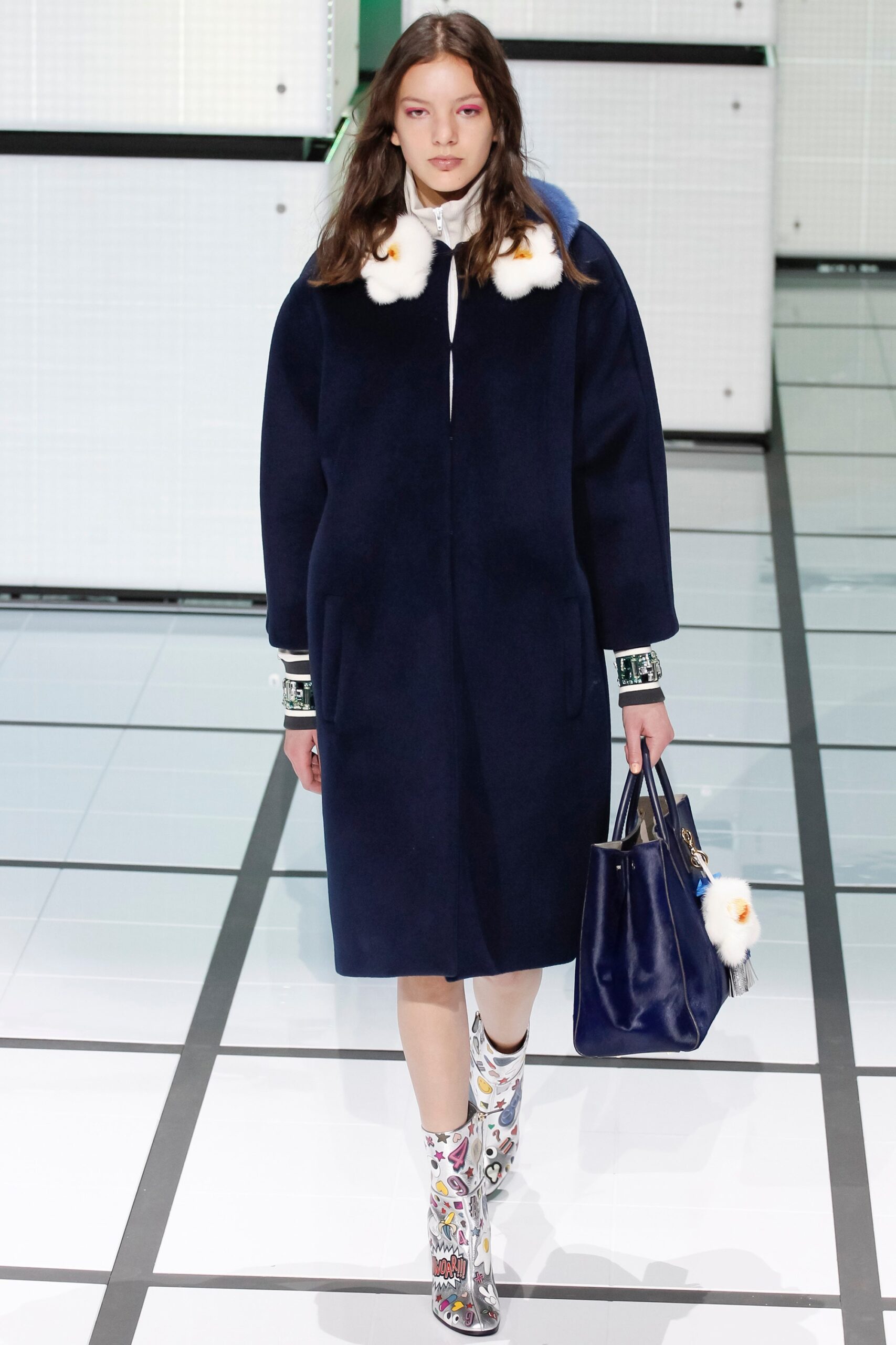 blue wool relaxed coat