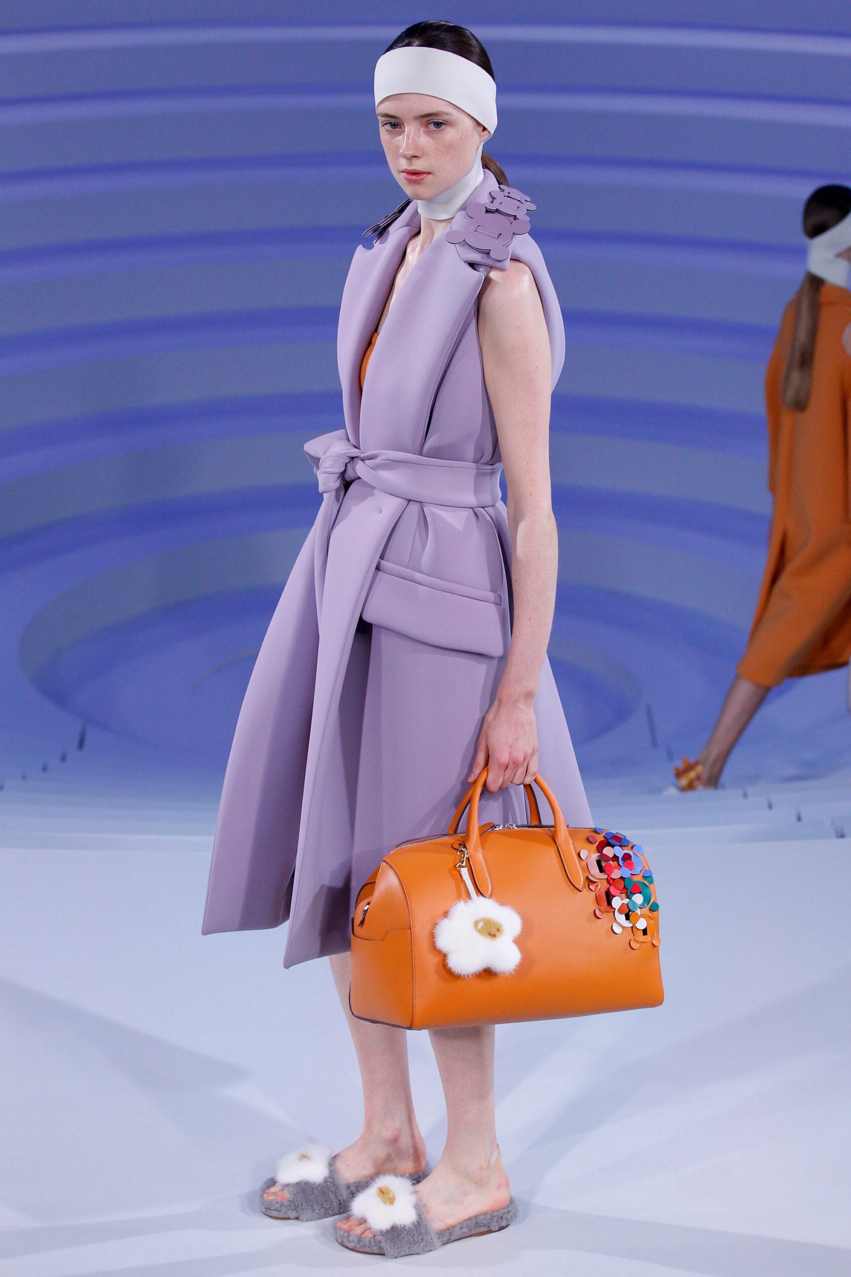 purple belted midi dress