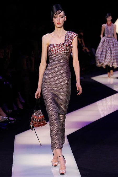 asymmetric black and red dress