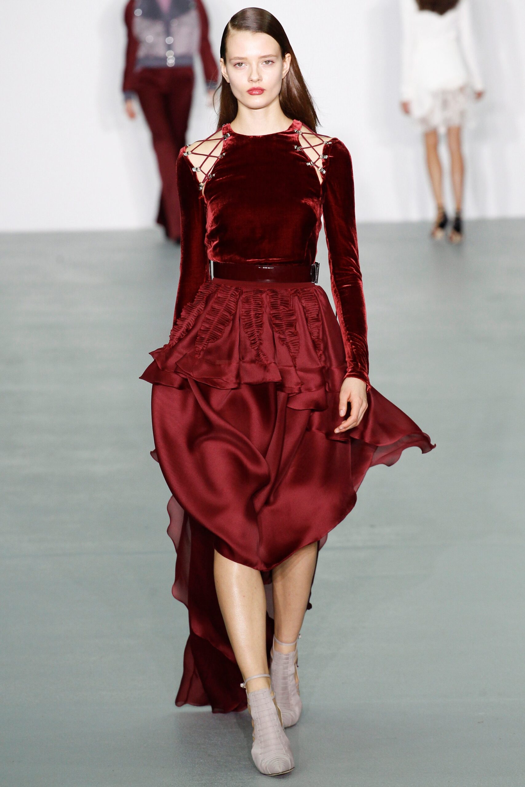 red velvet midi dress