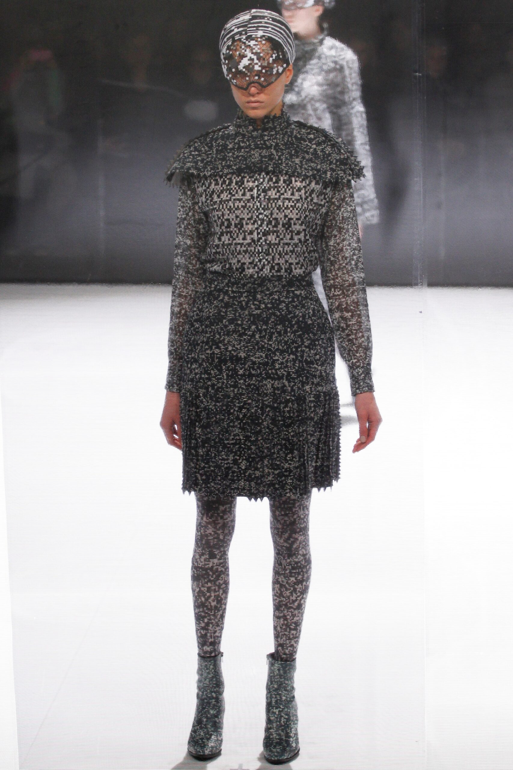 black and white lace dress