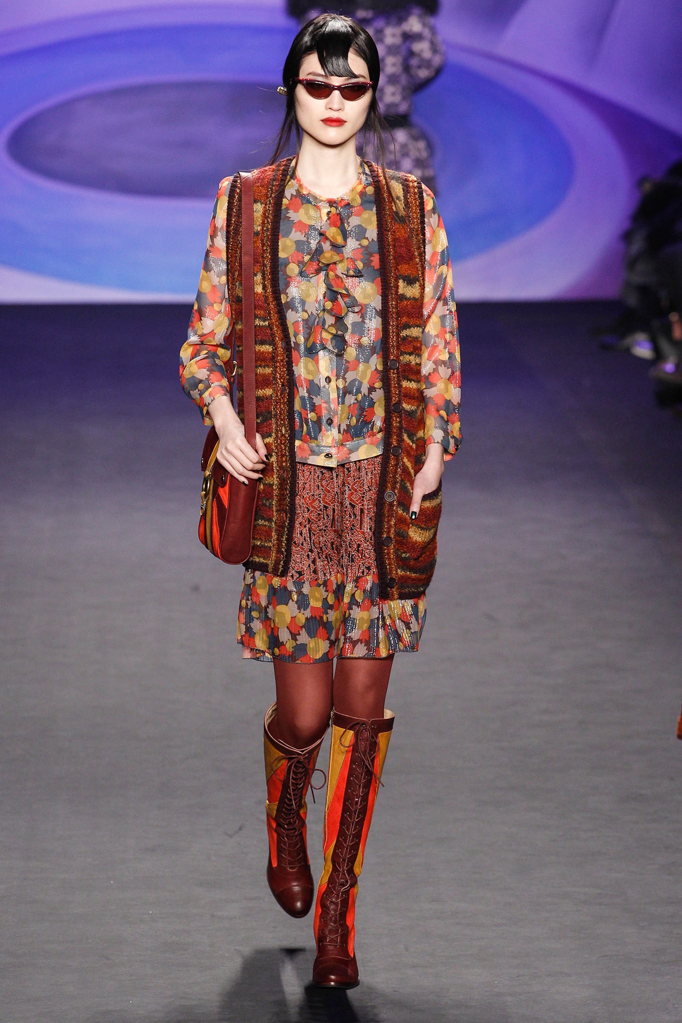 multi-colored mini dress with vest