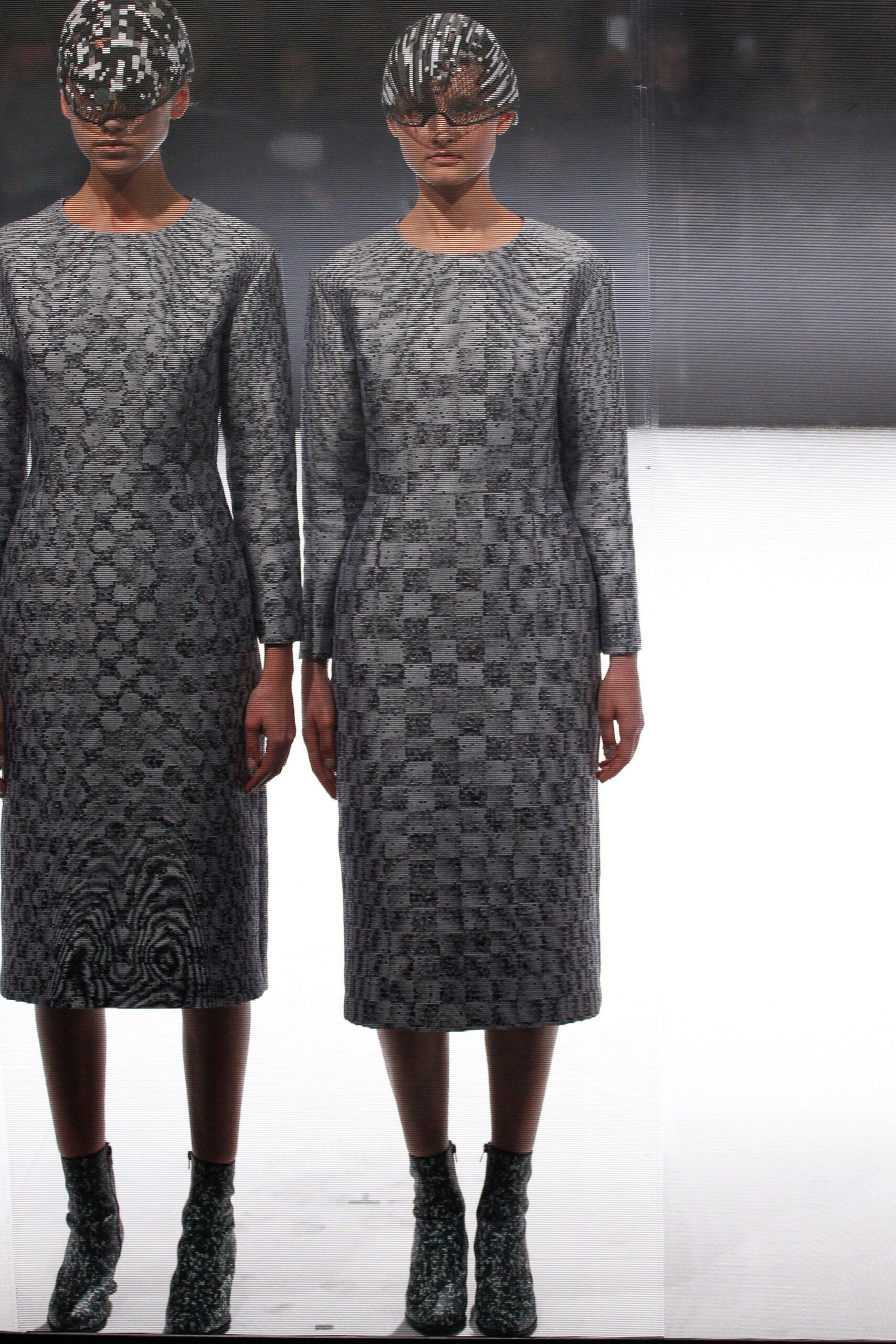 black and white printed midi dress