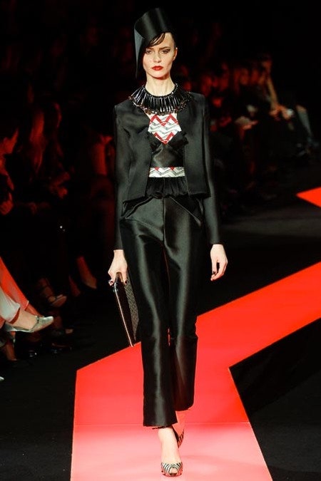 black silk fitted blazer and pants