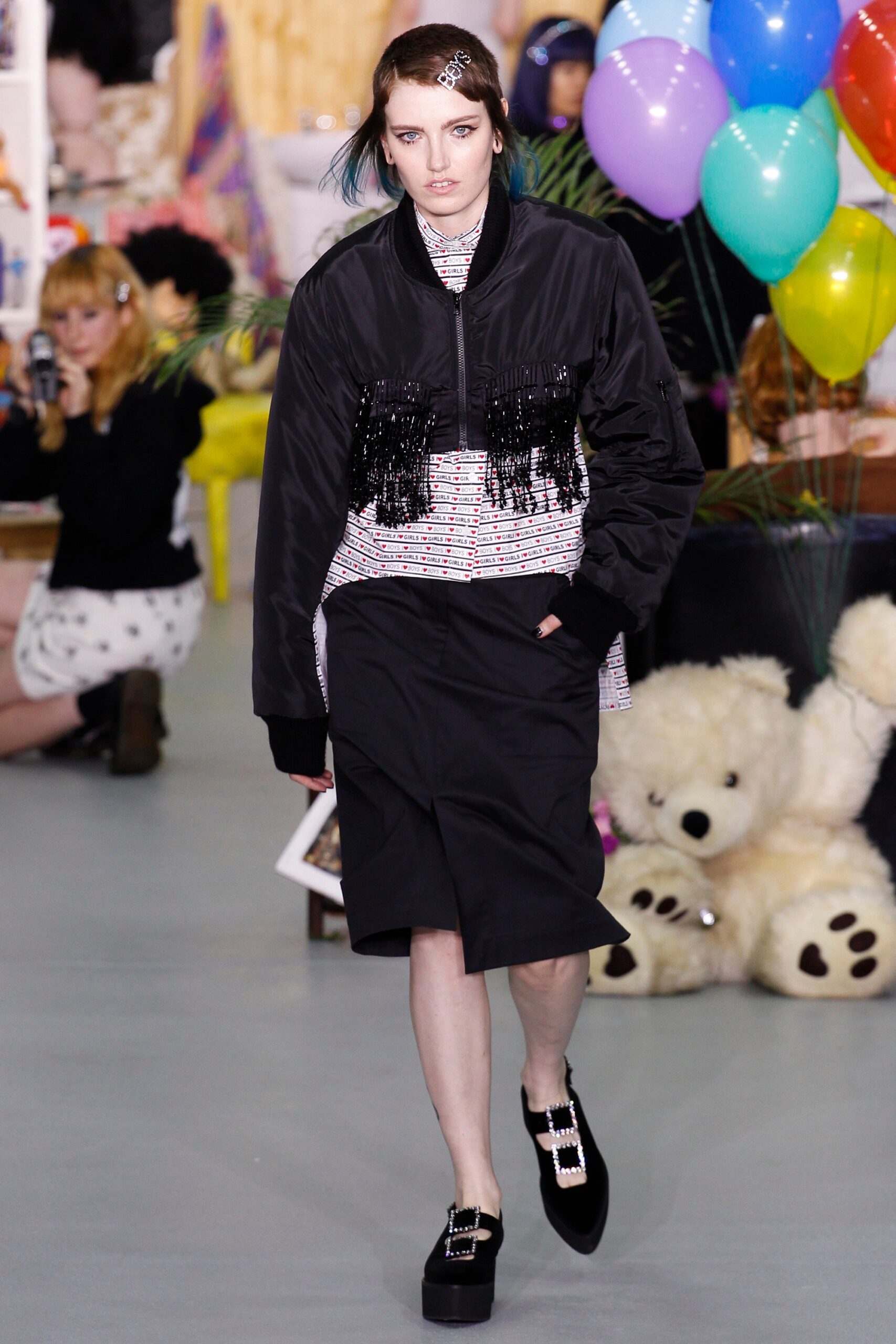 black relaxed jacket with fringed top