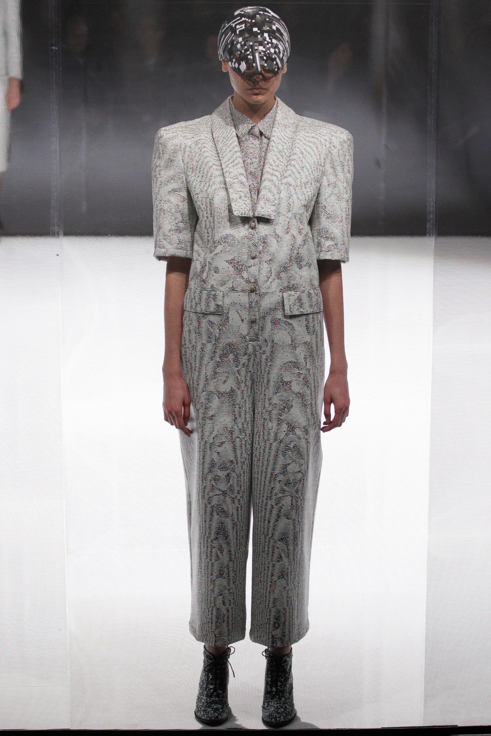 gray embroidered relaxed jumpsuit