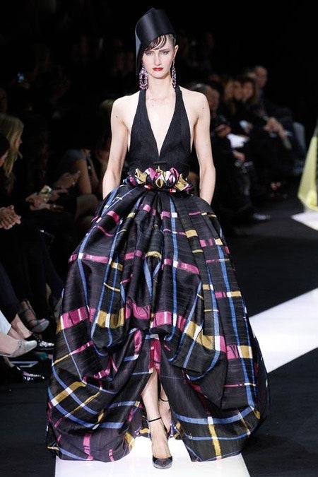 black silk pleated gown