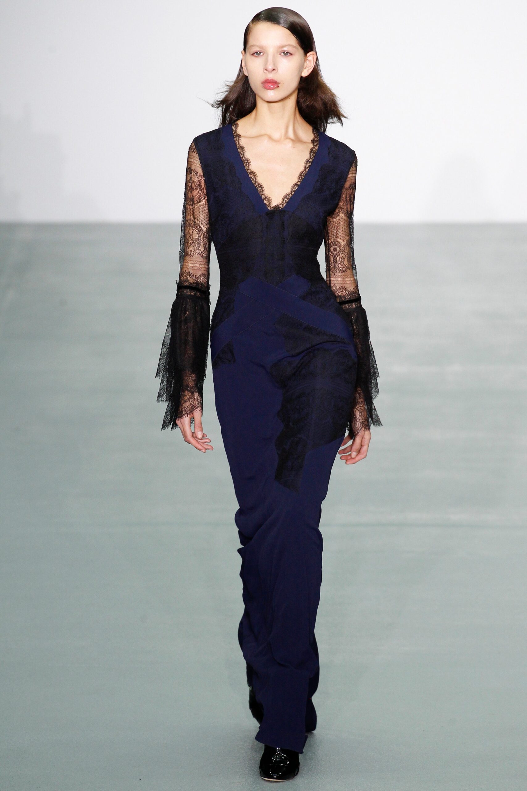 blue and black lace dress