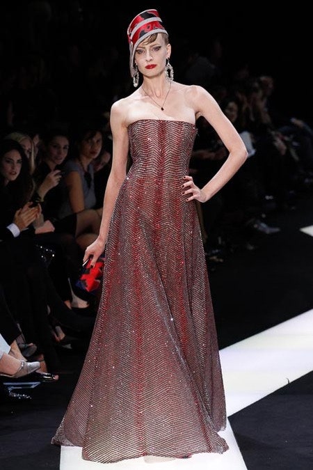 red and black sequined gown