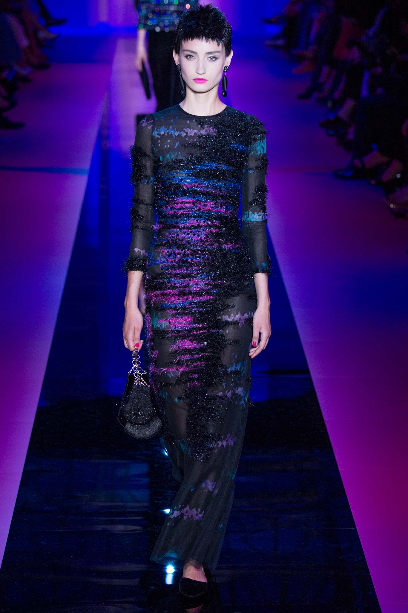 black sheer embroidered gown