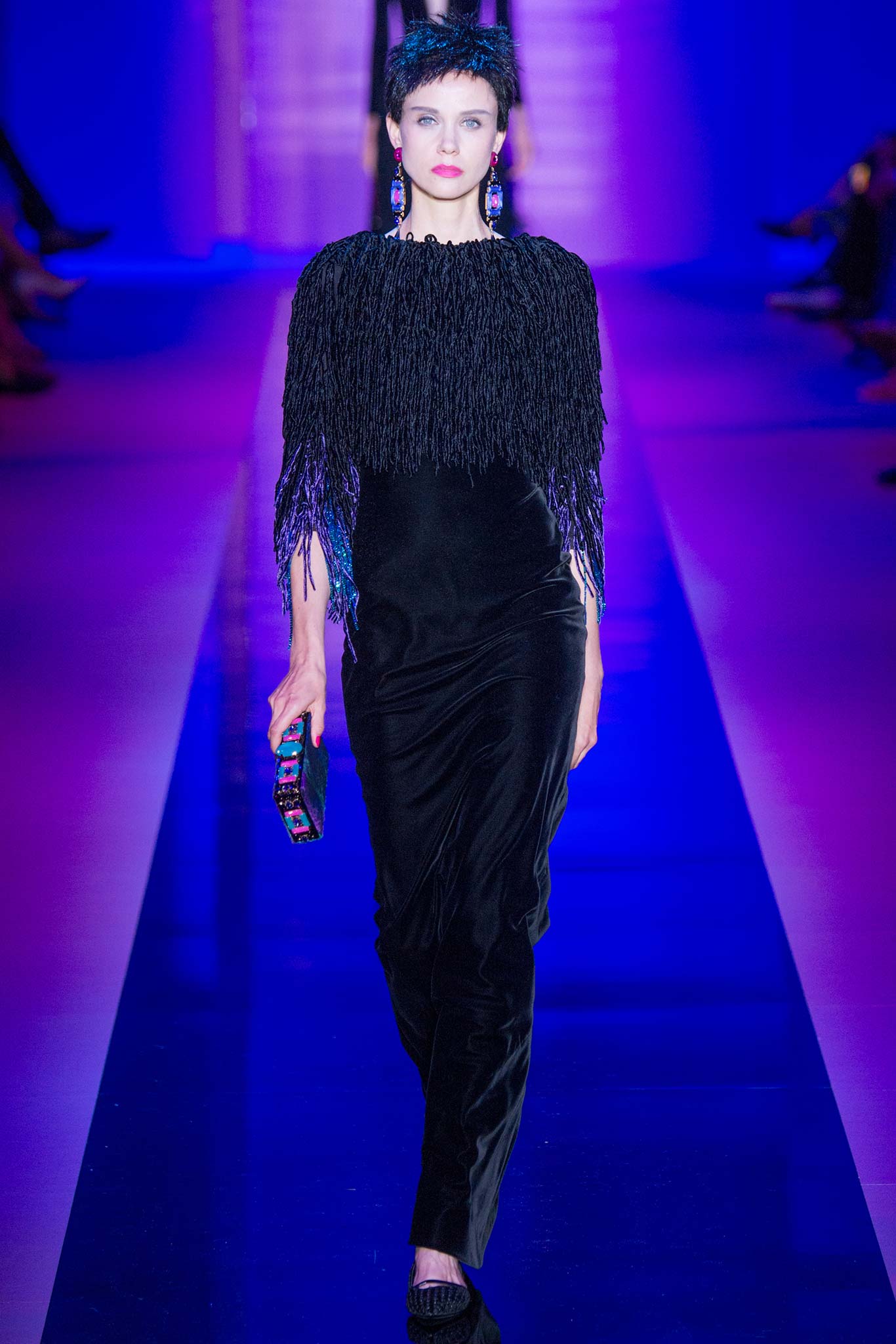 black velvet fitted gown