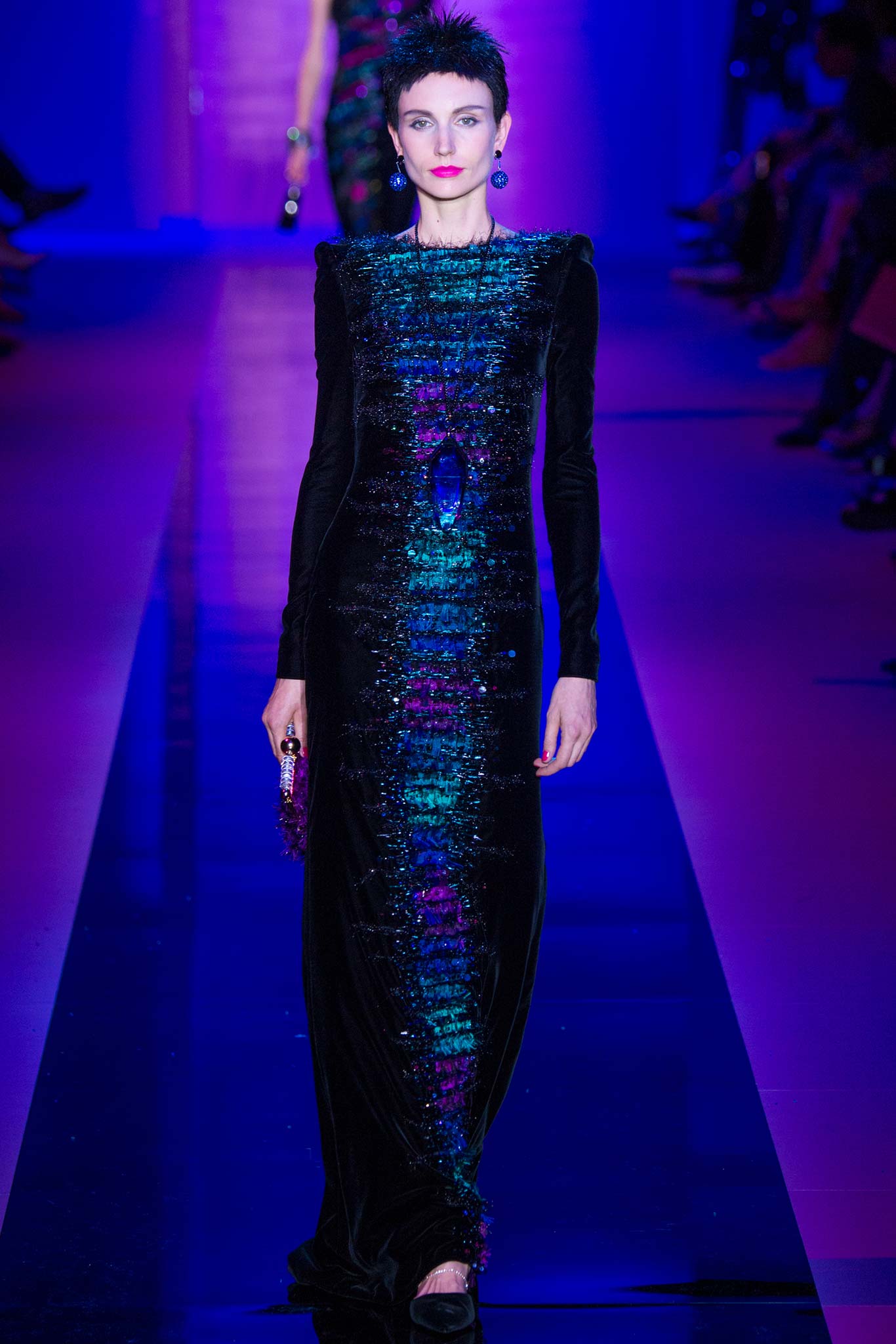 black velvet fitted gown