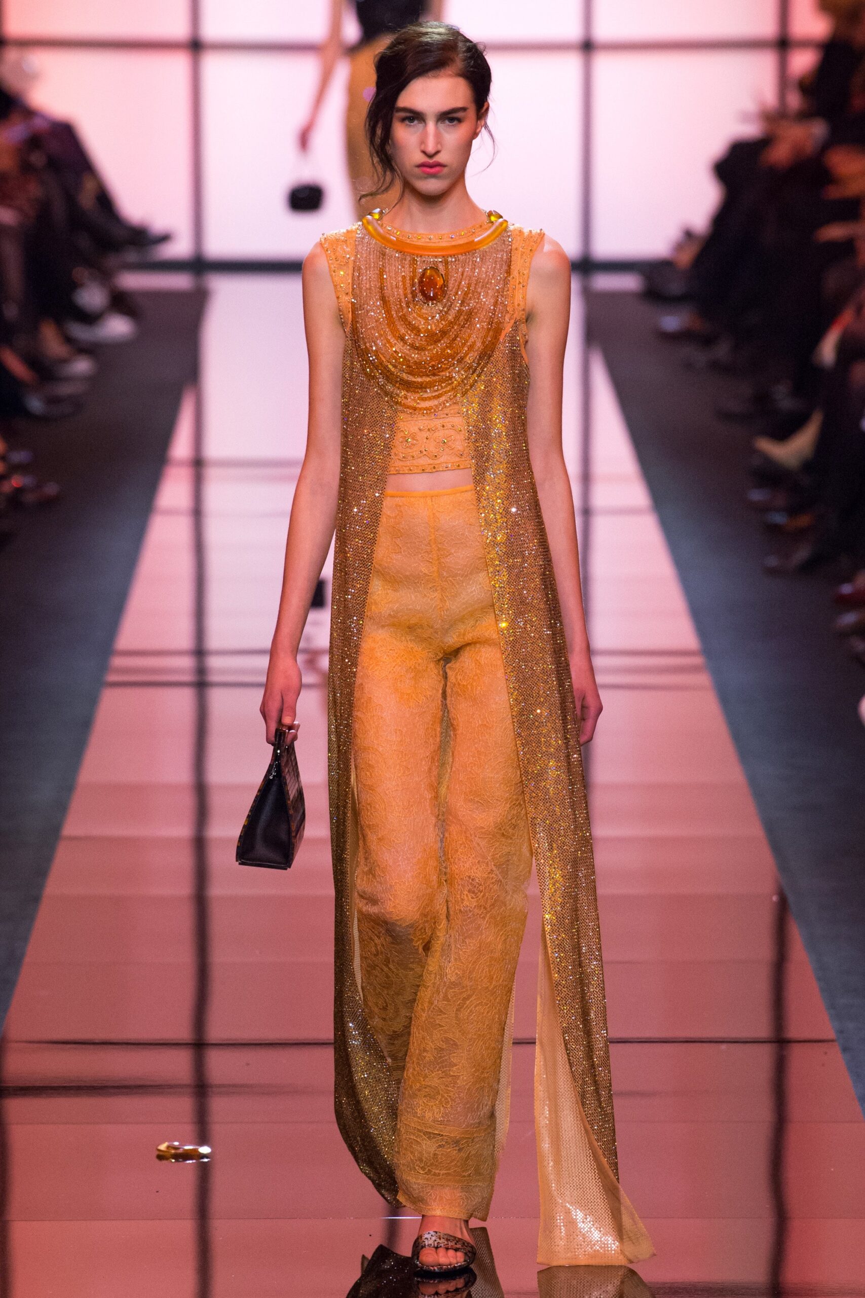 gold sequined sleeveless jumpsuit
