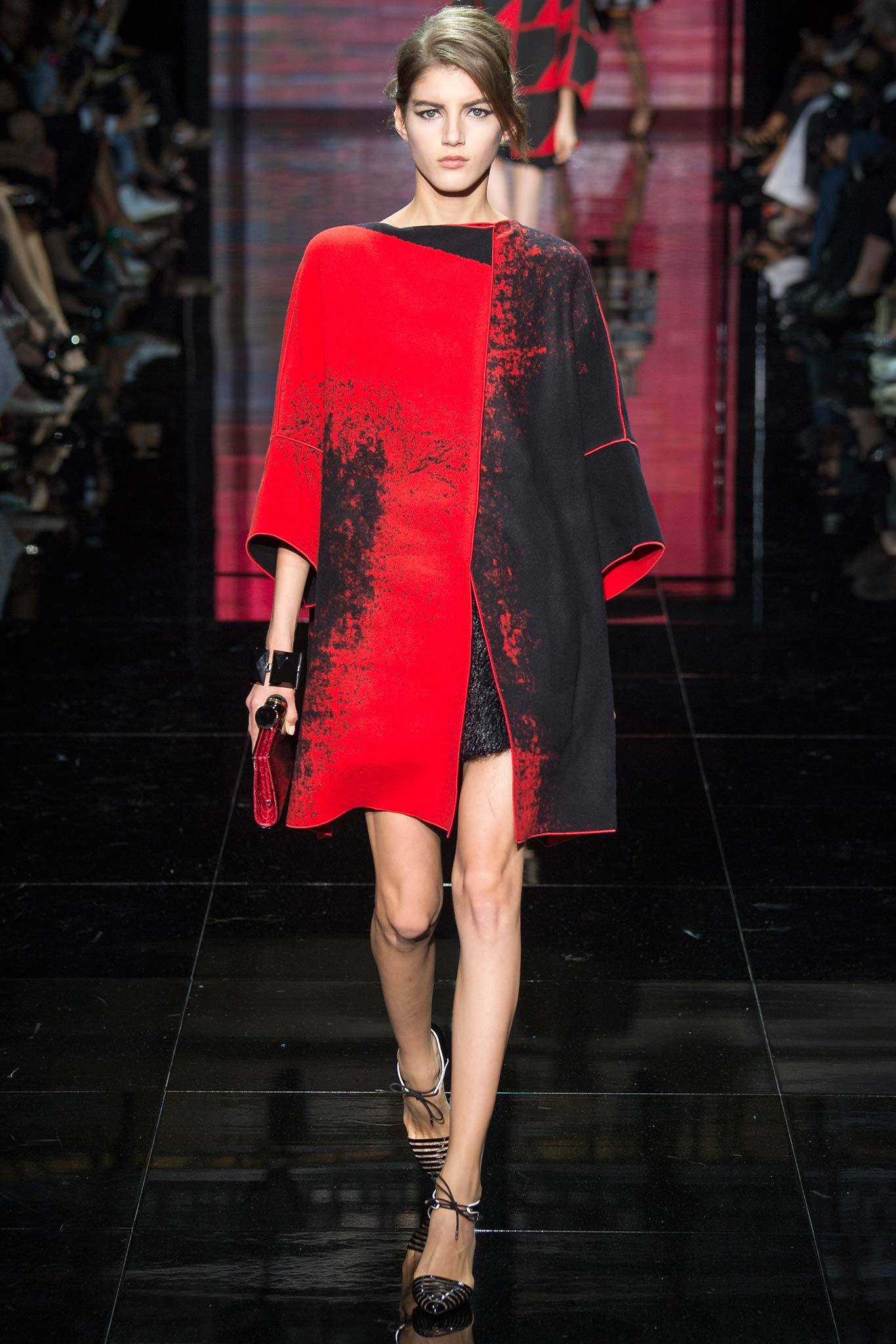red and black asymmetric dress