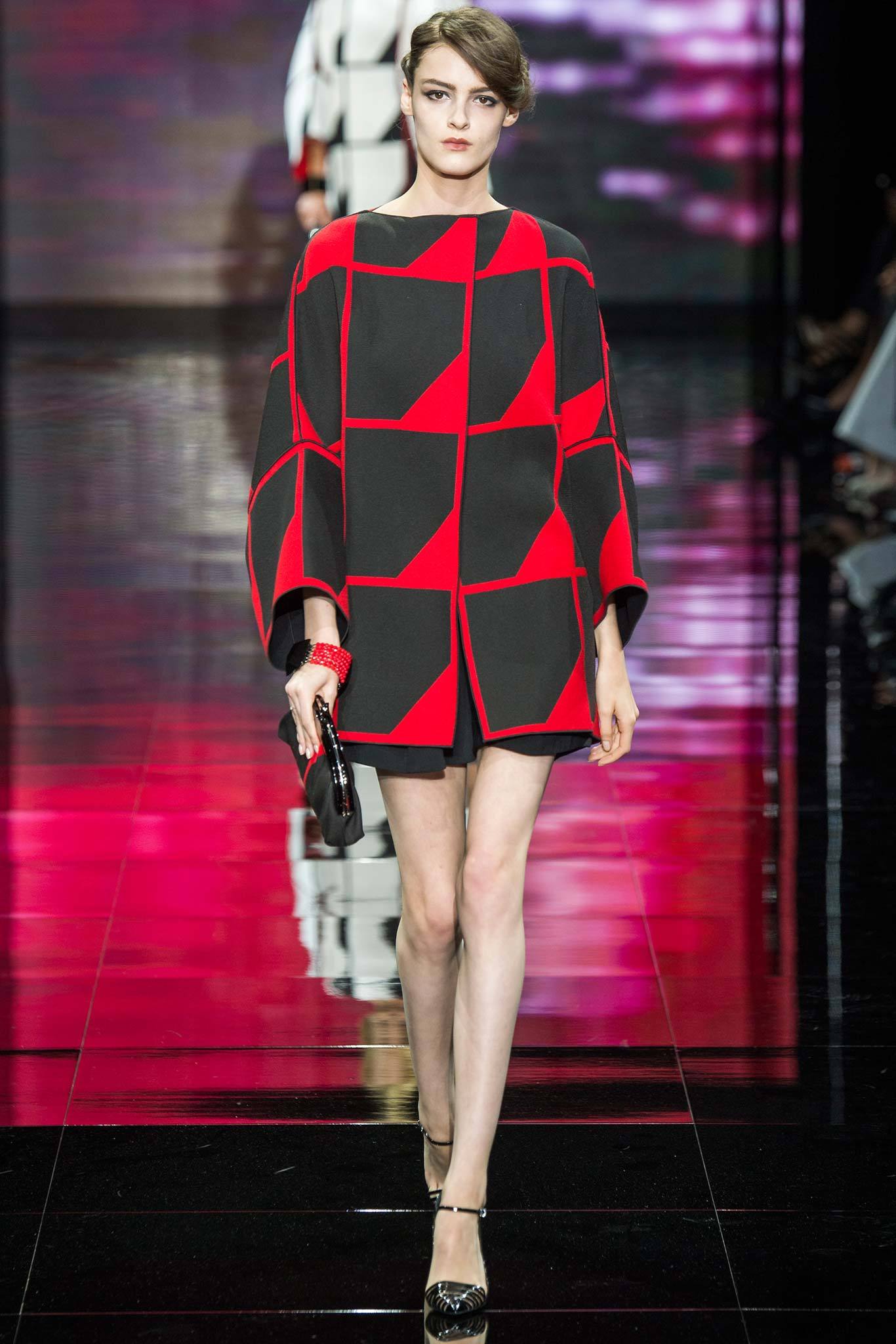 red and black color-blocked mini dress