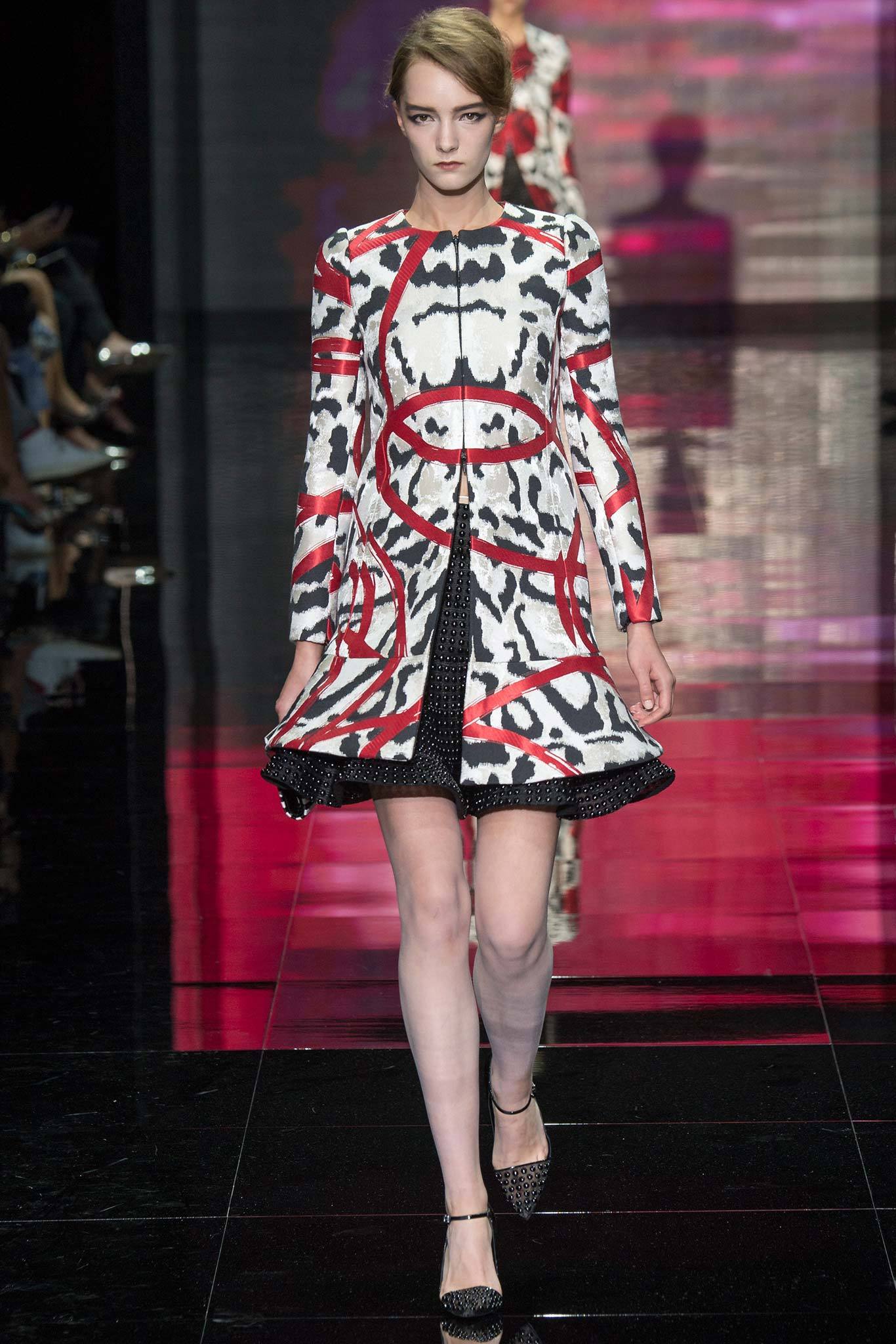 red black white printed mini dress