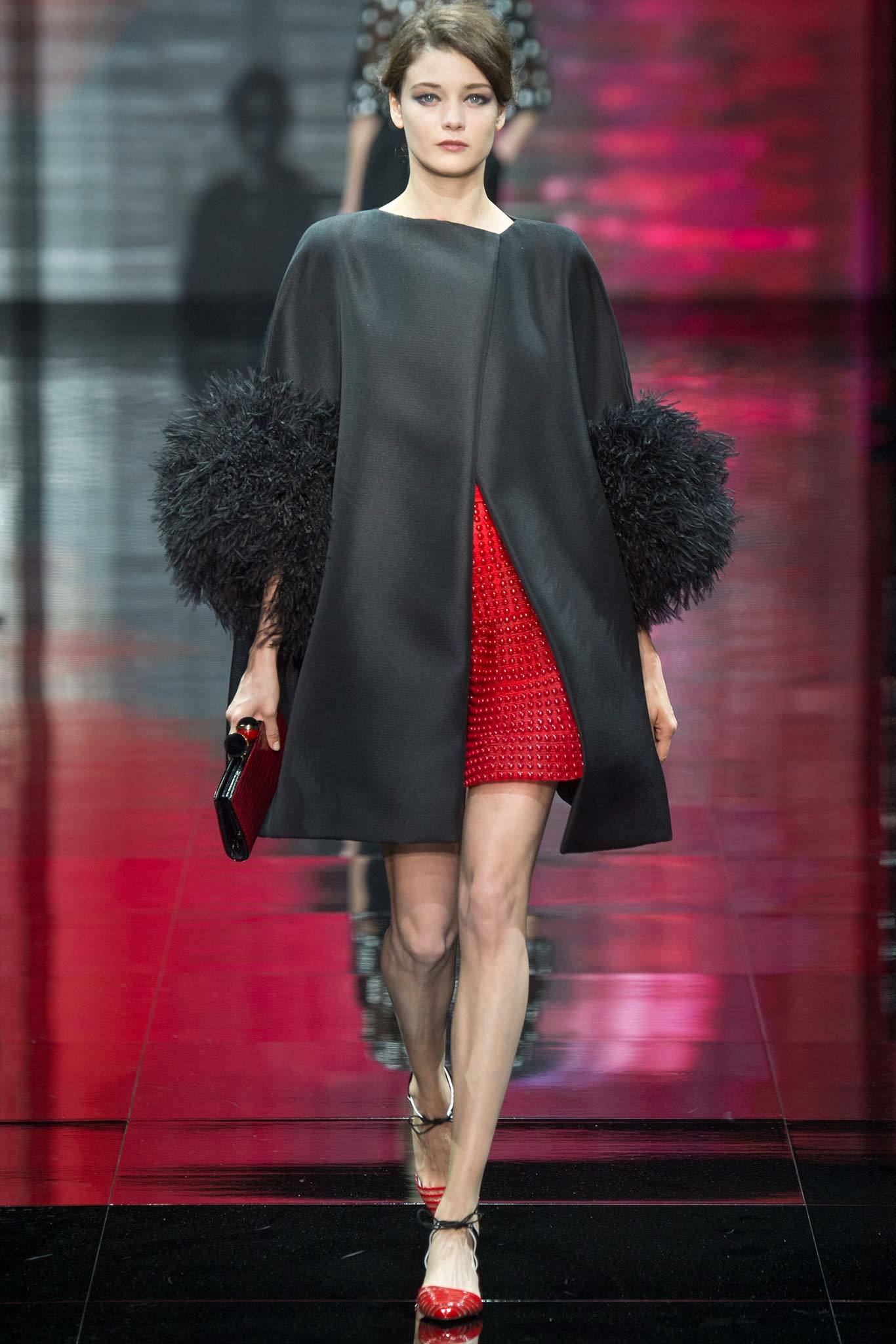 black wool long-sleeve relaxed layered cape
