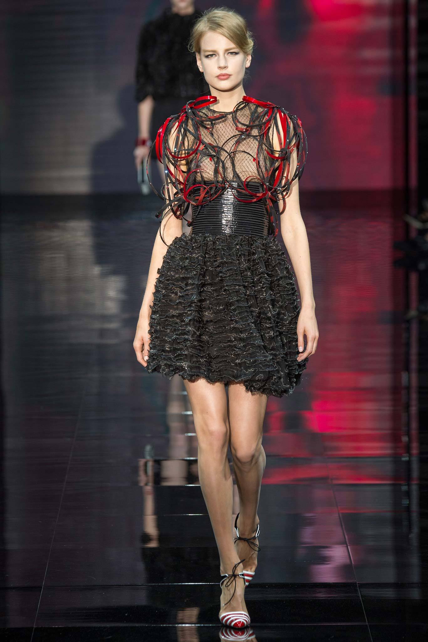 black ruffled mini dress
