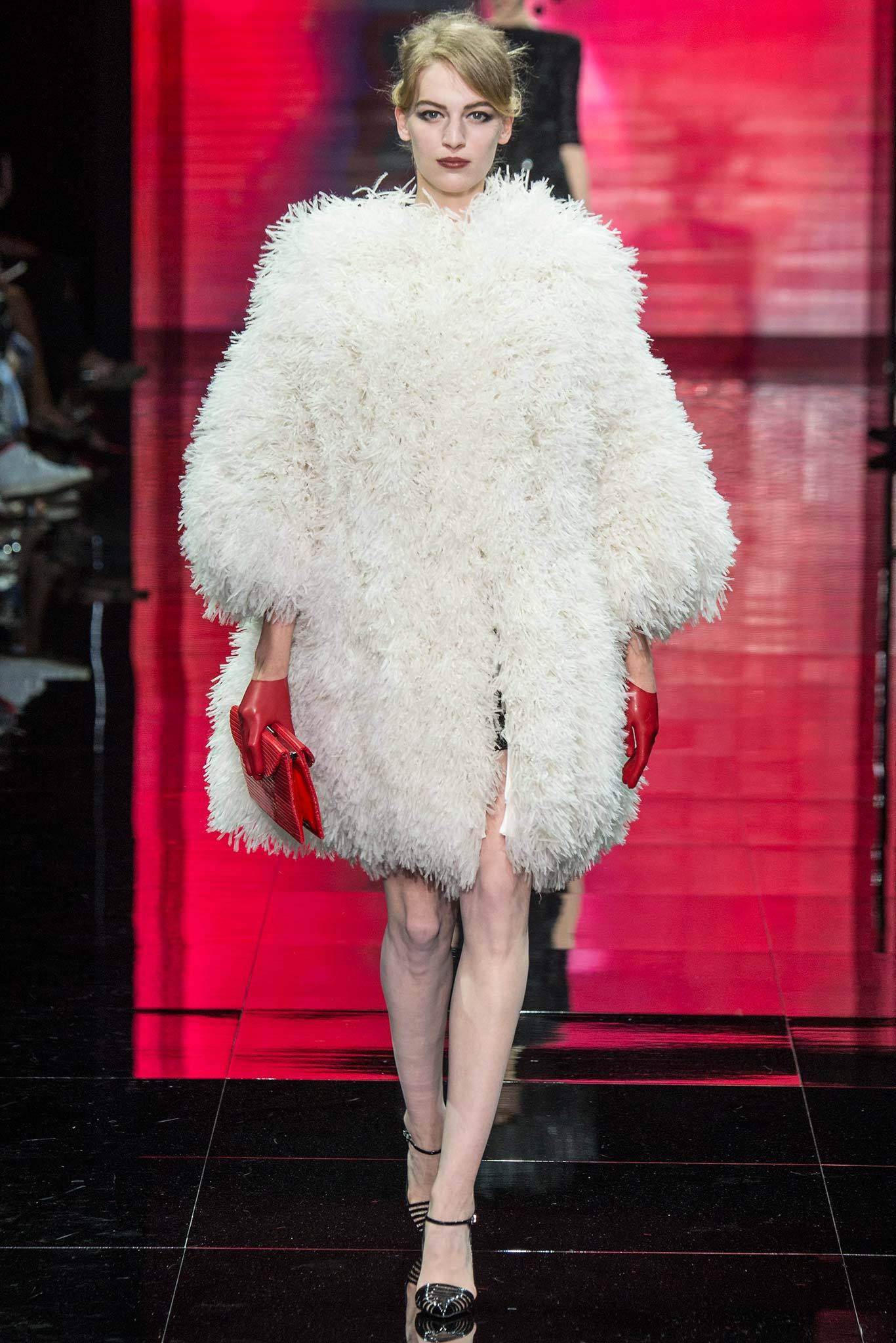 oversized white fur coat
