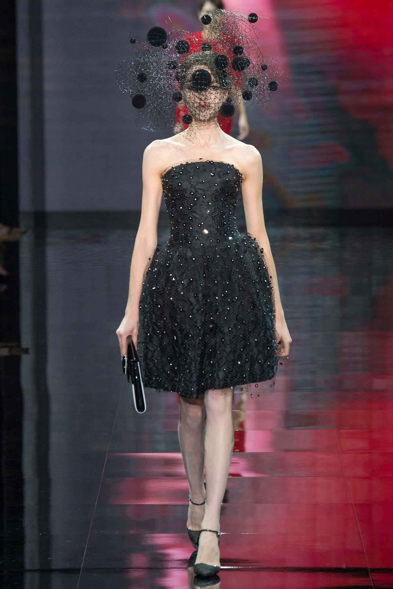 black strapless embellished dress