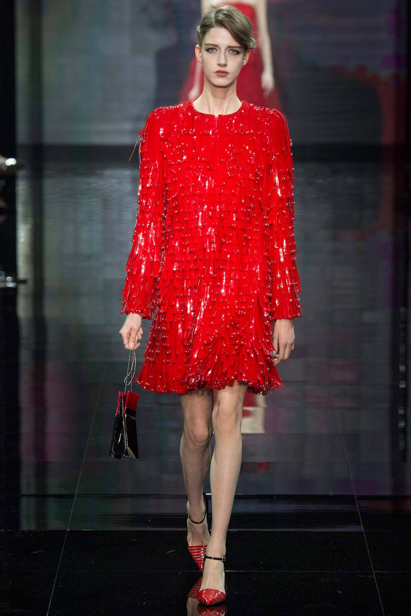red fringed embellished dress