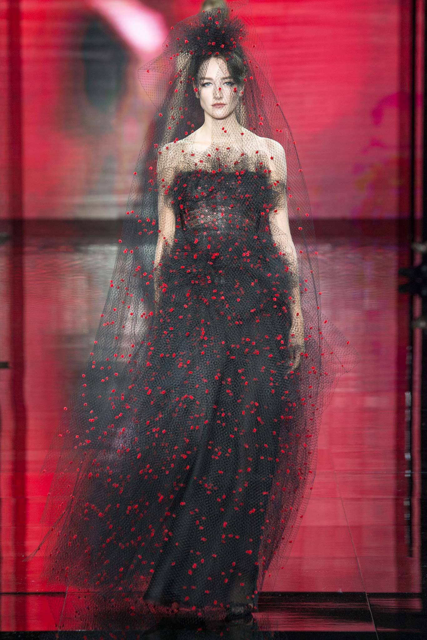 black sheer embellished gown