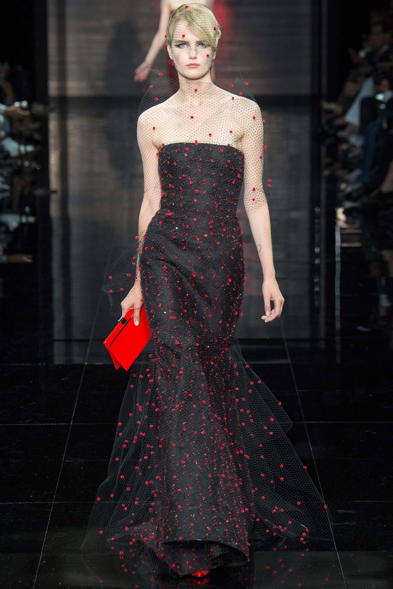 black embellished strapless gown