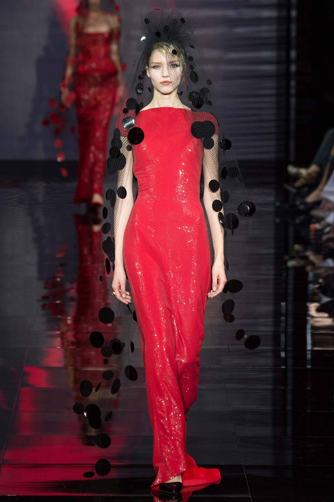 red sequin sleeveless high-neck fitted straight-leg embellished gown