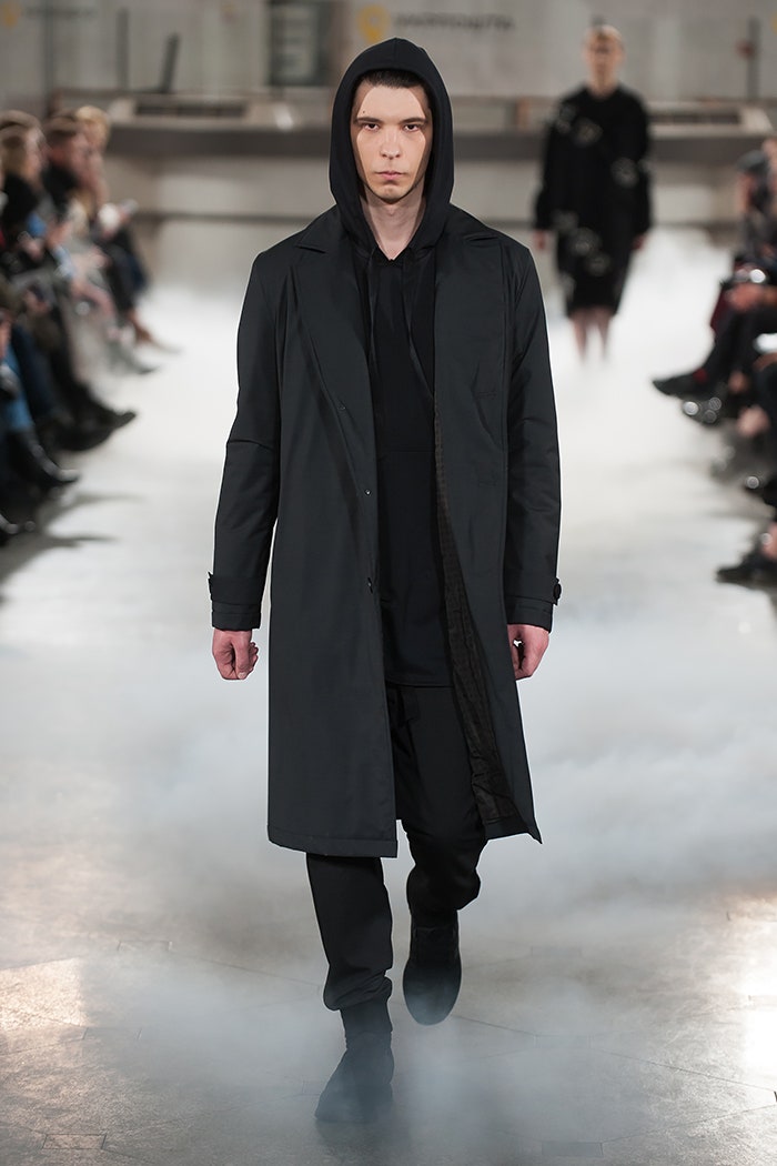 black relaxed coat and pants