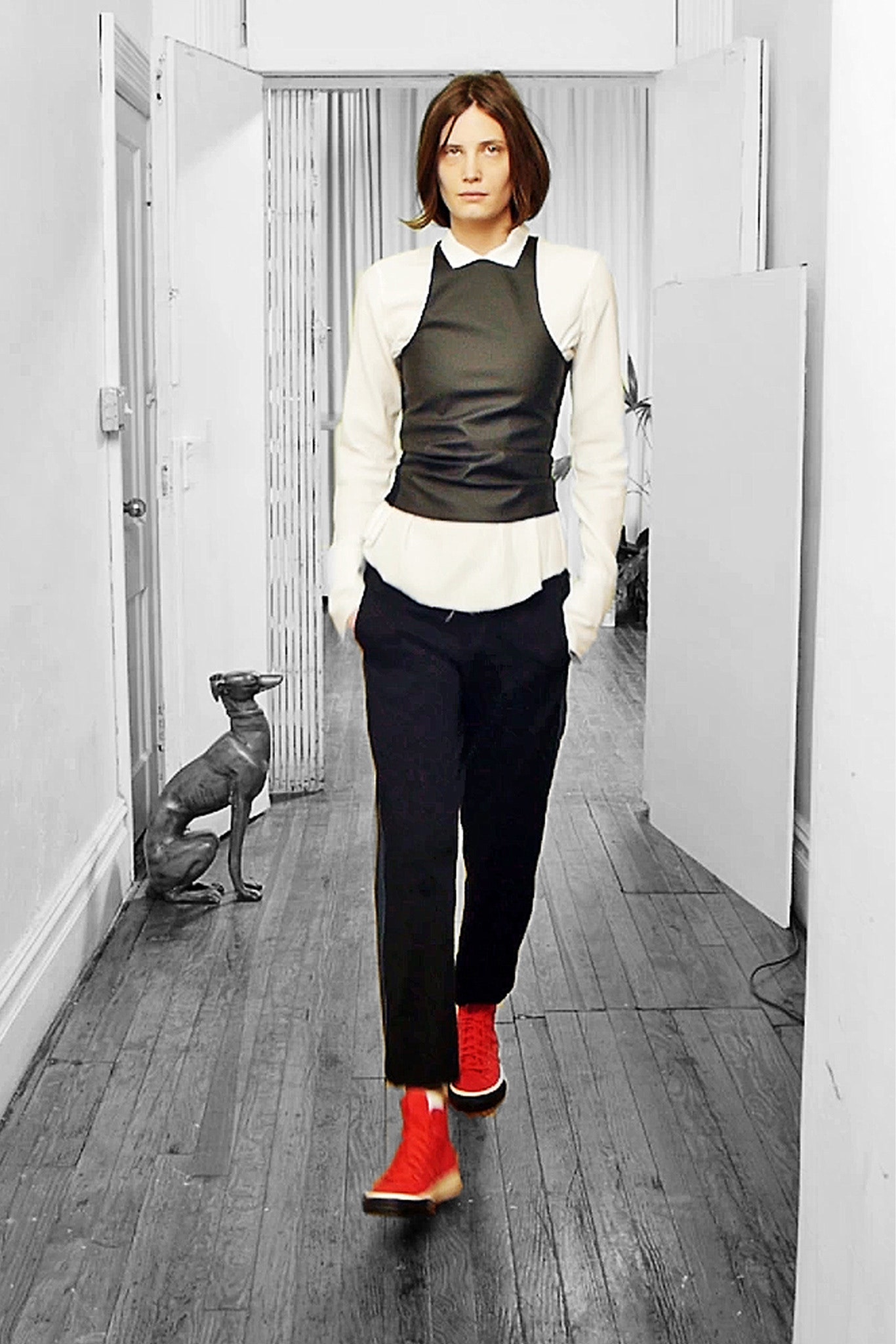 red leather boots