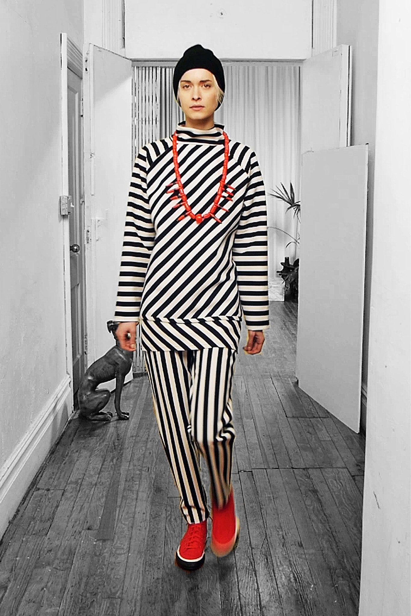 relaxed striped top and pants