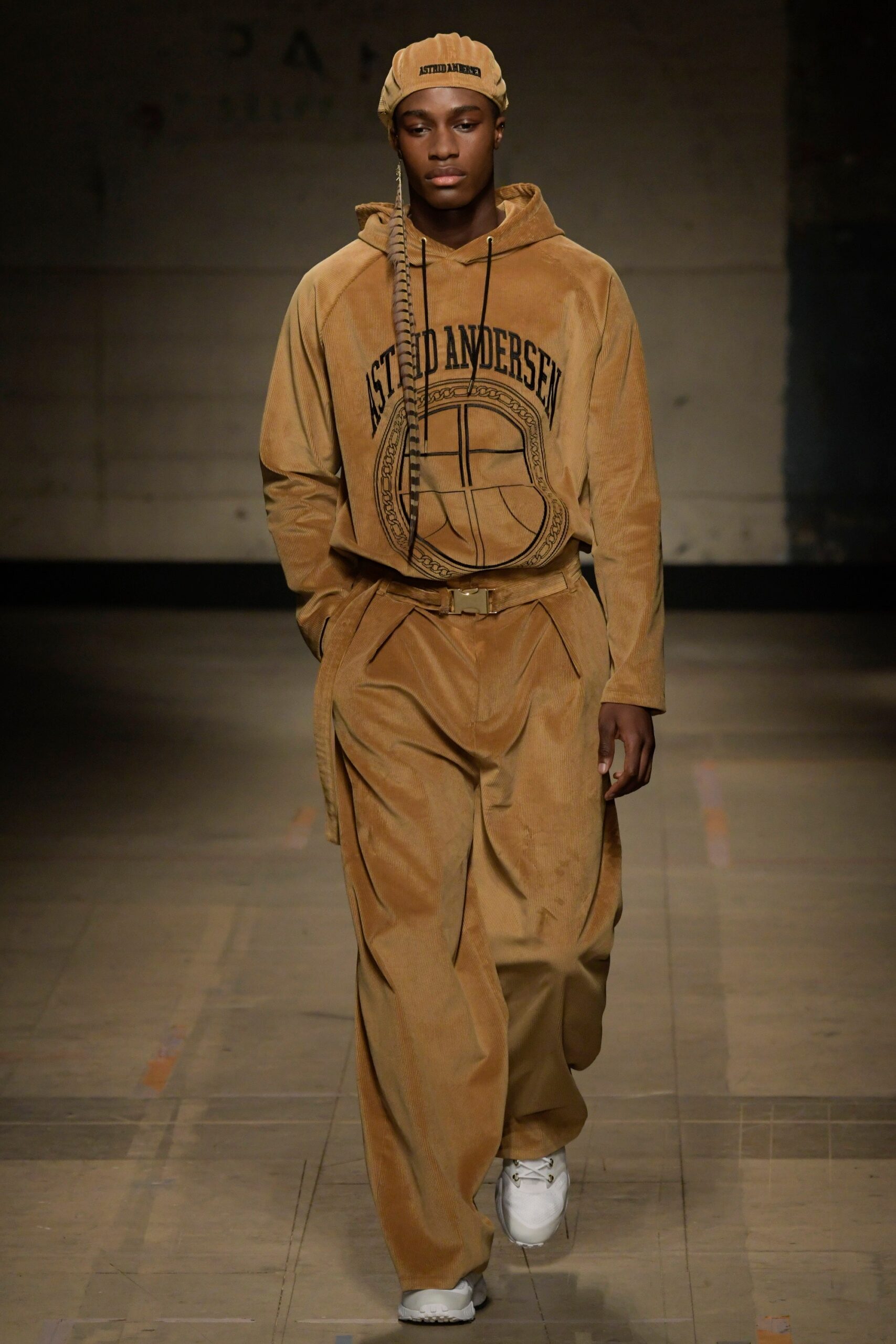 brown velvet hoodie and pants