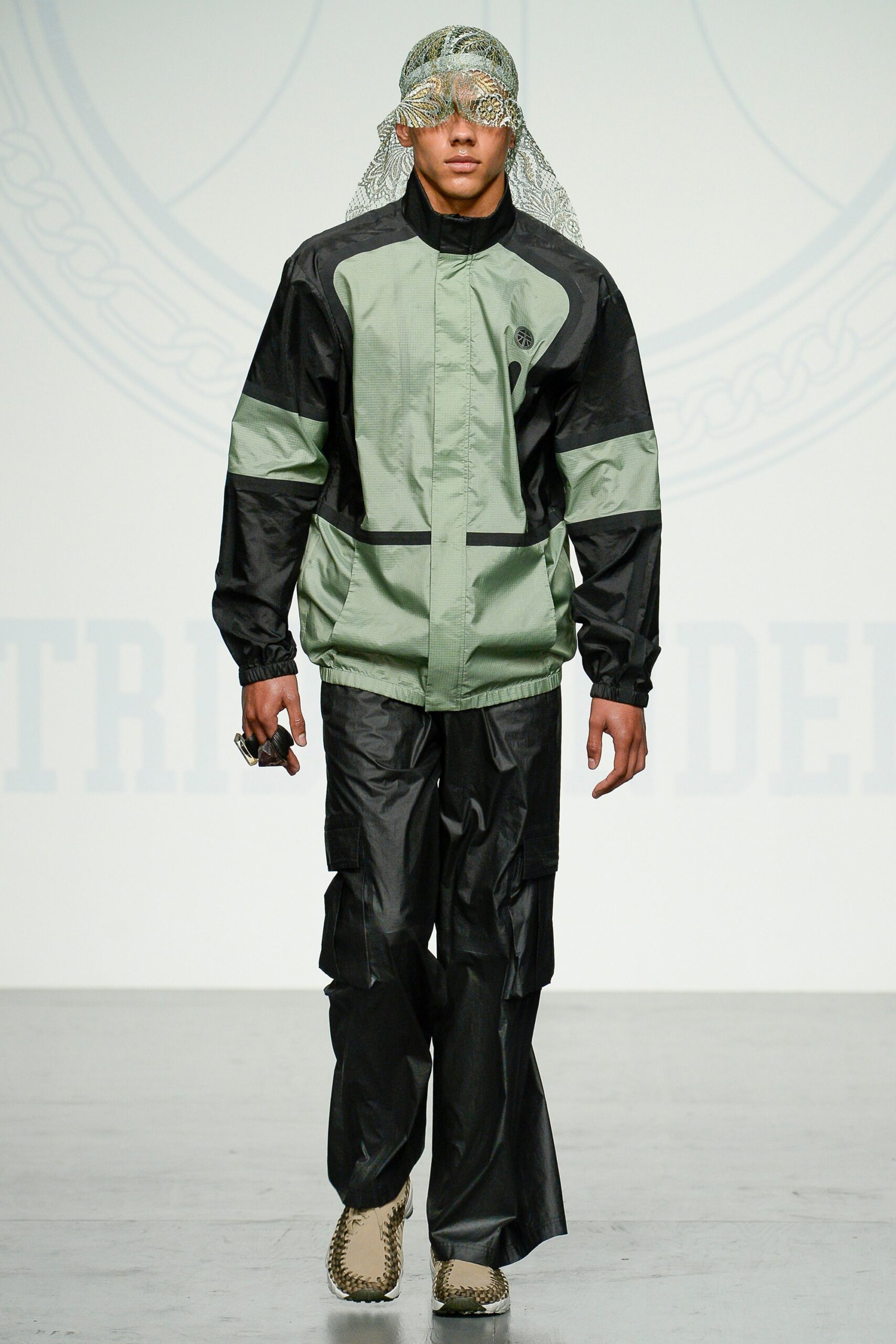 black and green relaxed jacket and pants