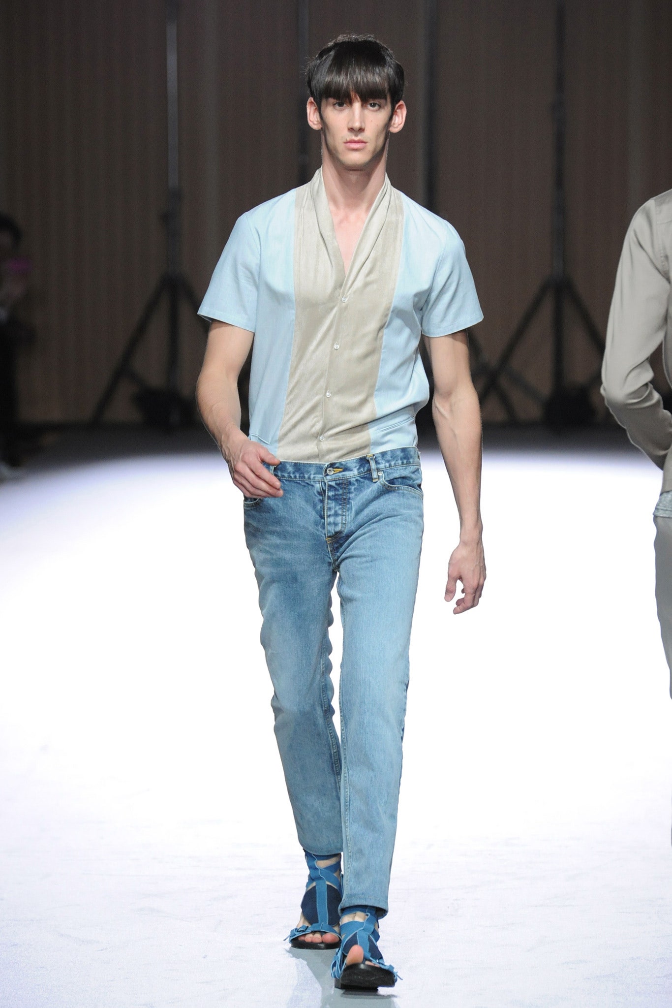 blue cotton shirt with jeans