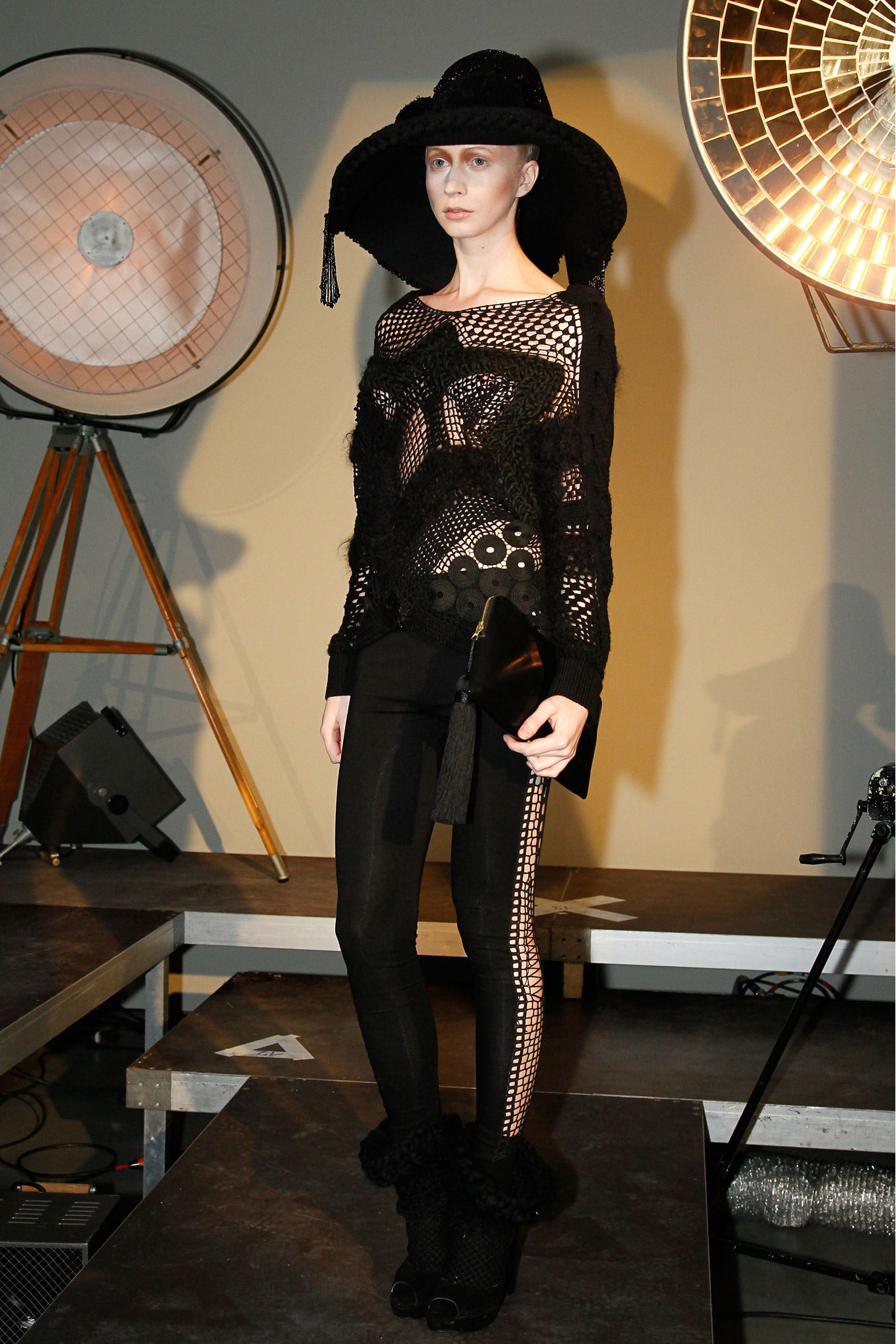black suede textured boots