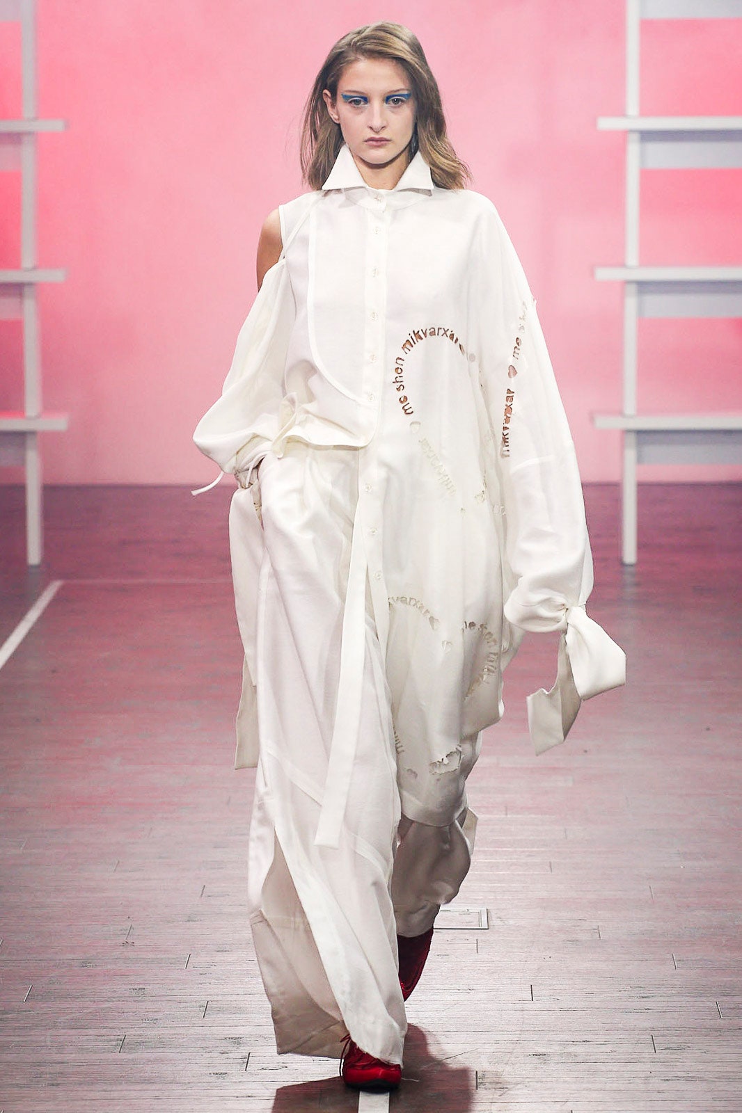 white silk relaxed dress