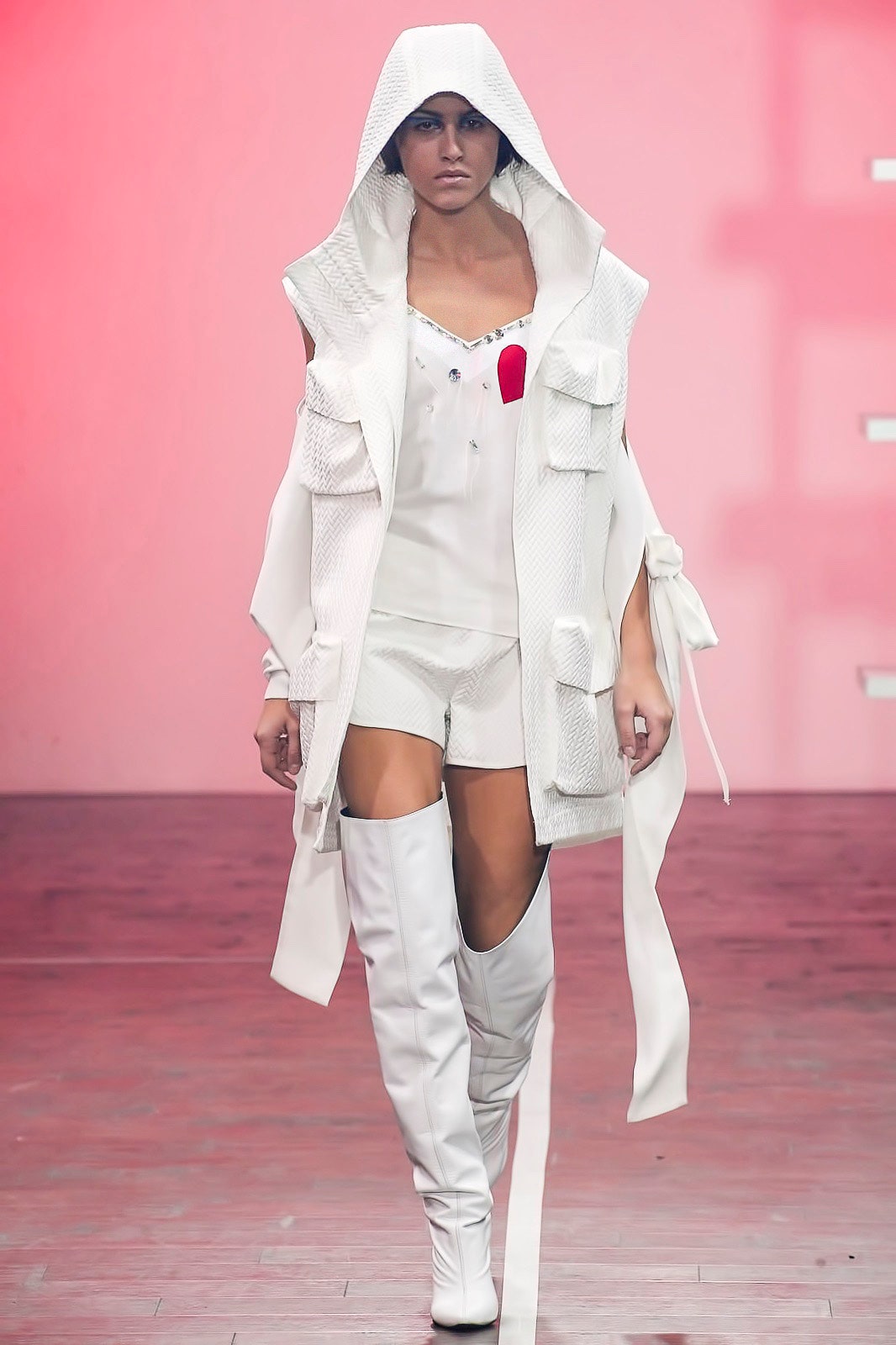 white cotton coat with hood