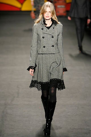 black and white fitted coat and dress