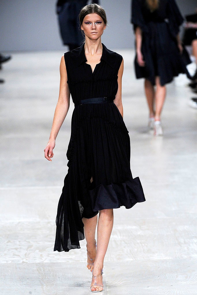 black silk sleeveless dress