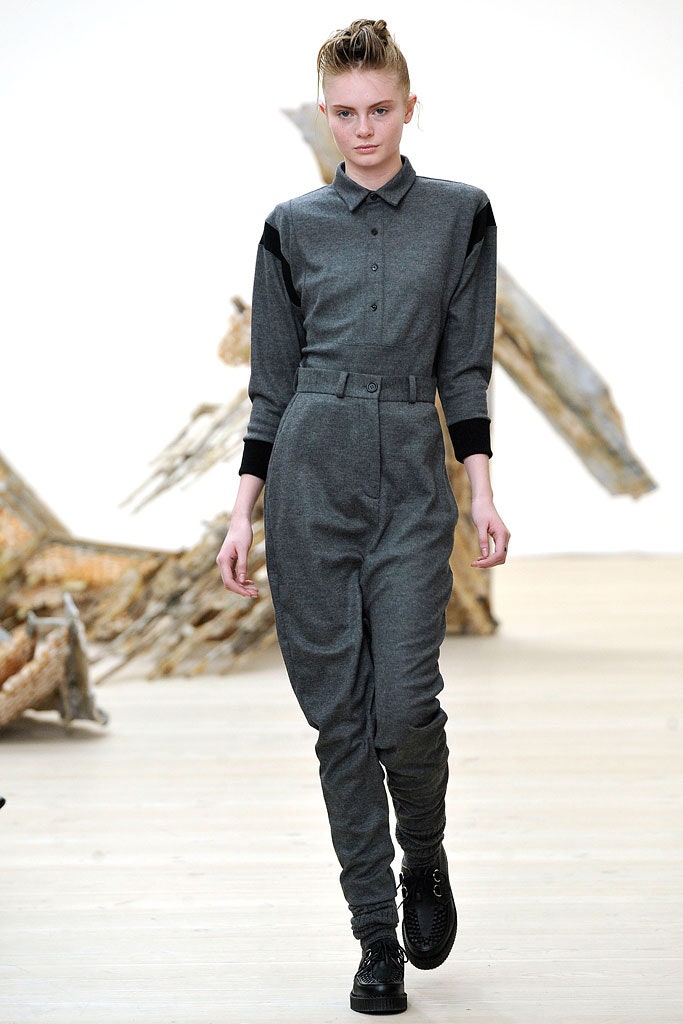 gray fitted jumpsuit