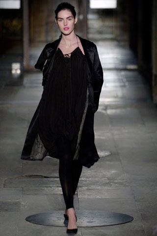 black silk long-sleeve collared relaxed layered coat