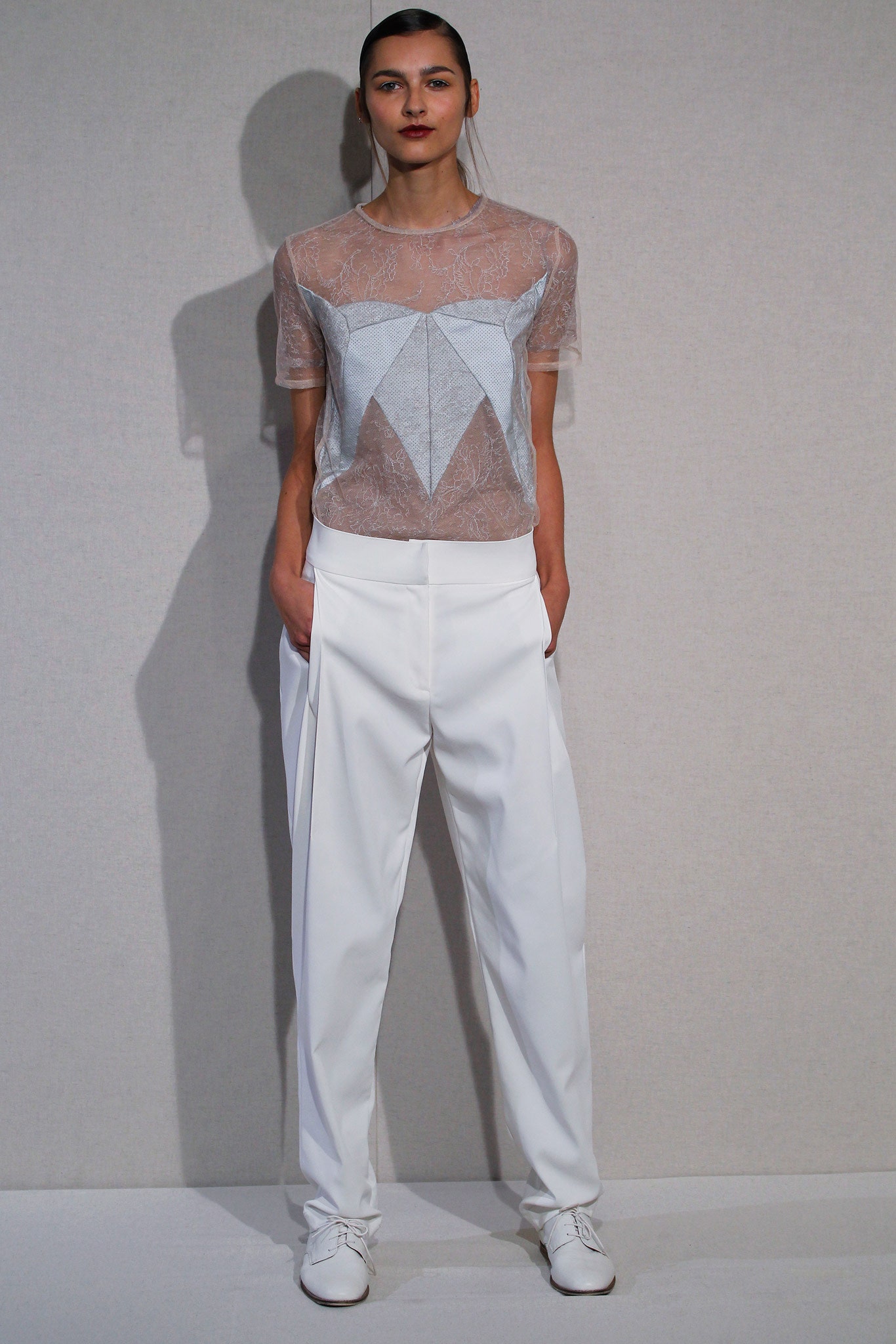 white lace top and pants