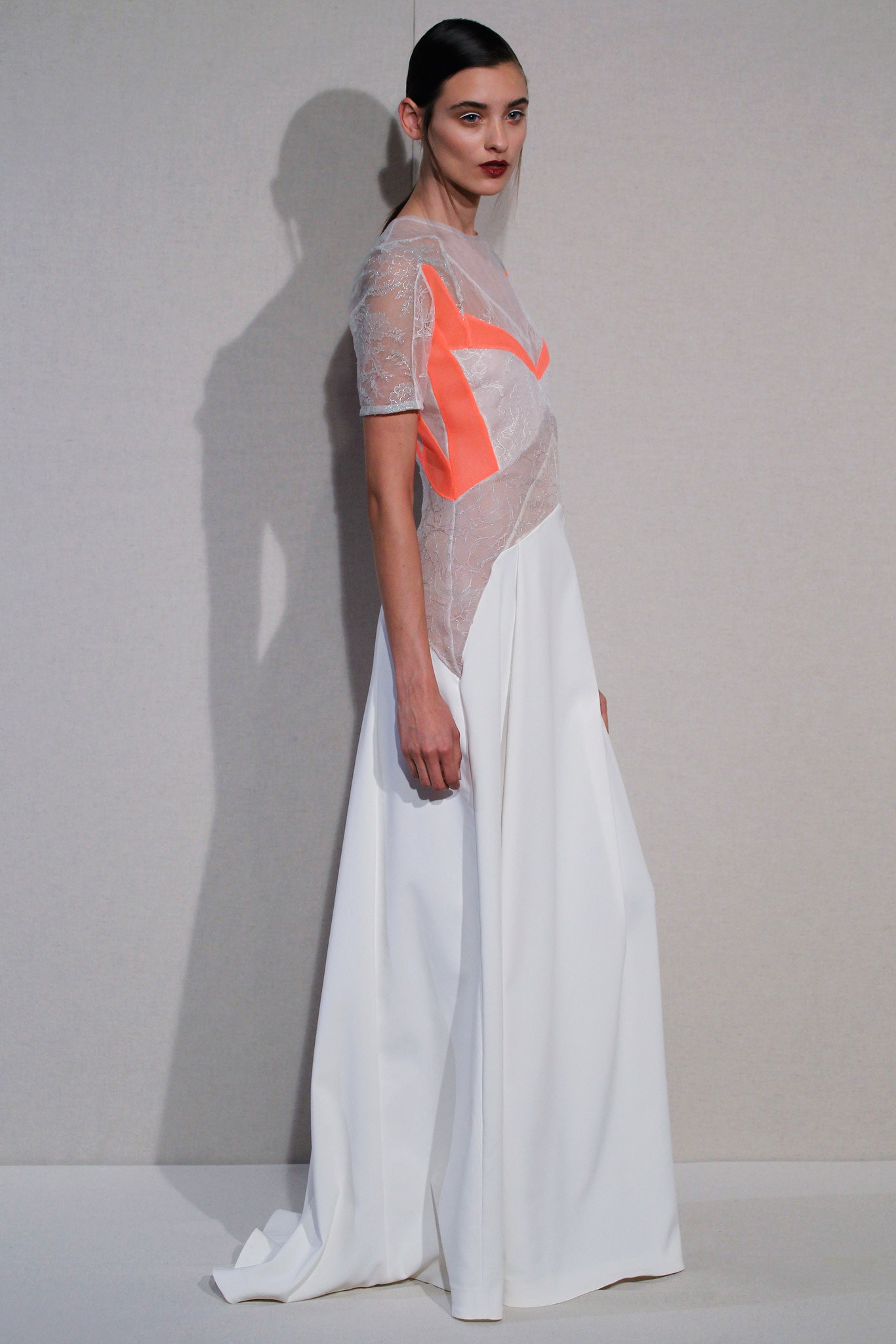 white lace color-blocked dress