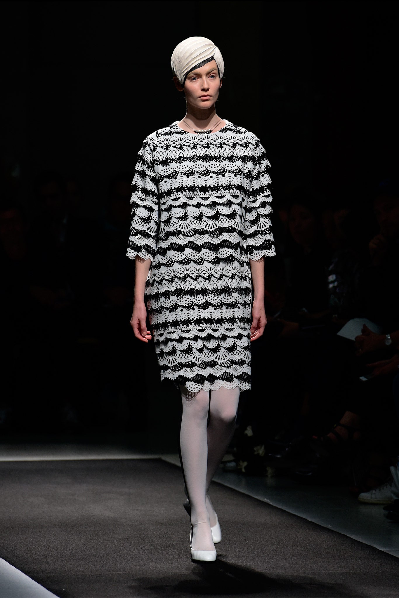 black and white lace dress