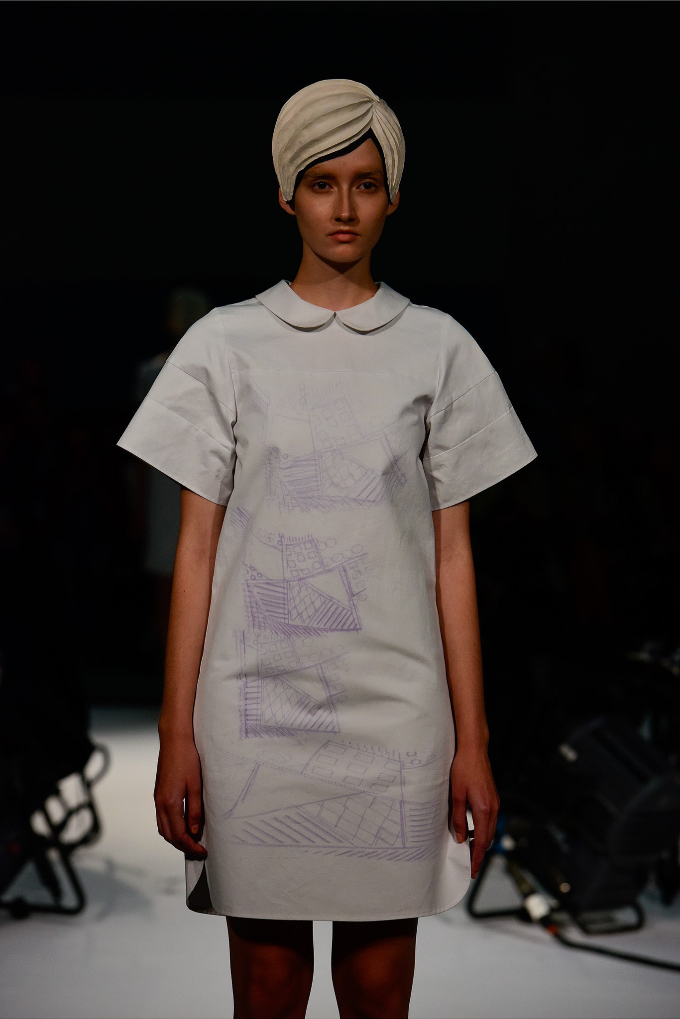 white cotton collared dress