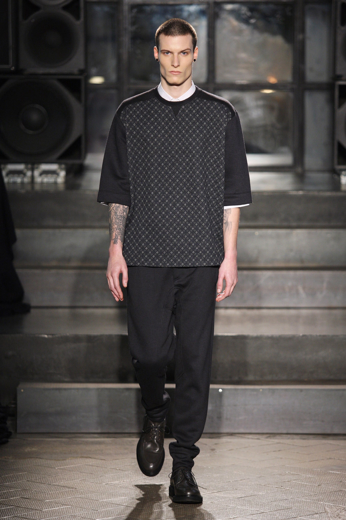 black relaxed top and pants