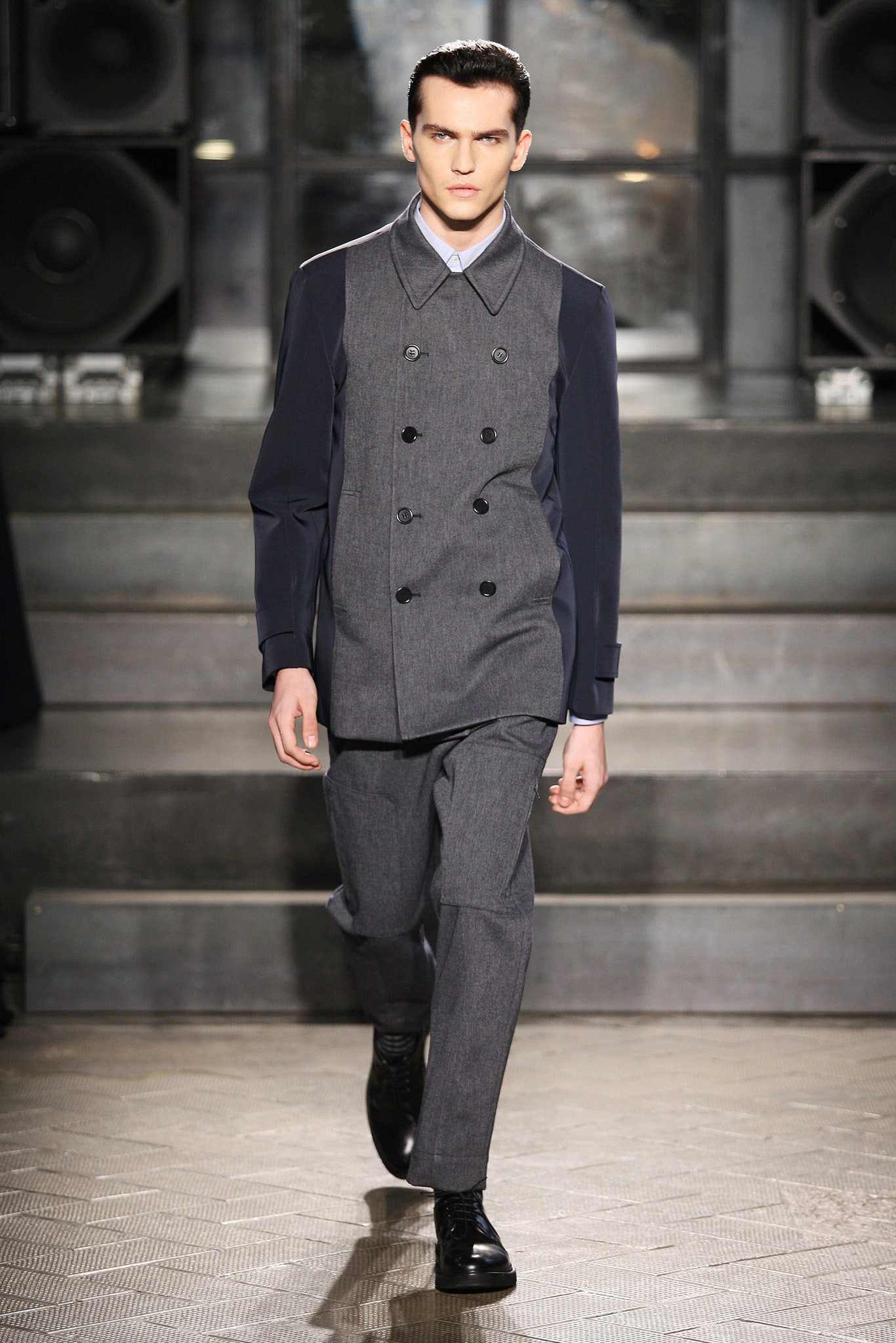 tailored gray wool blazer and pants