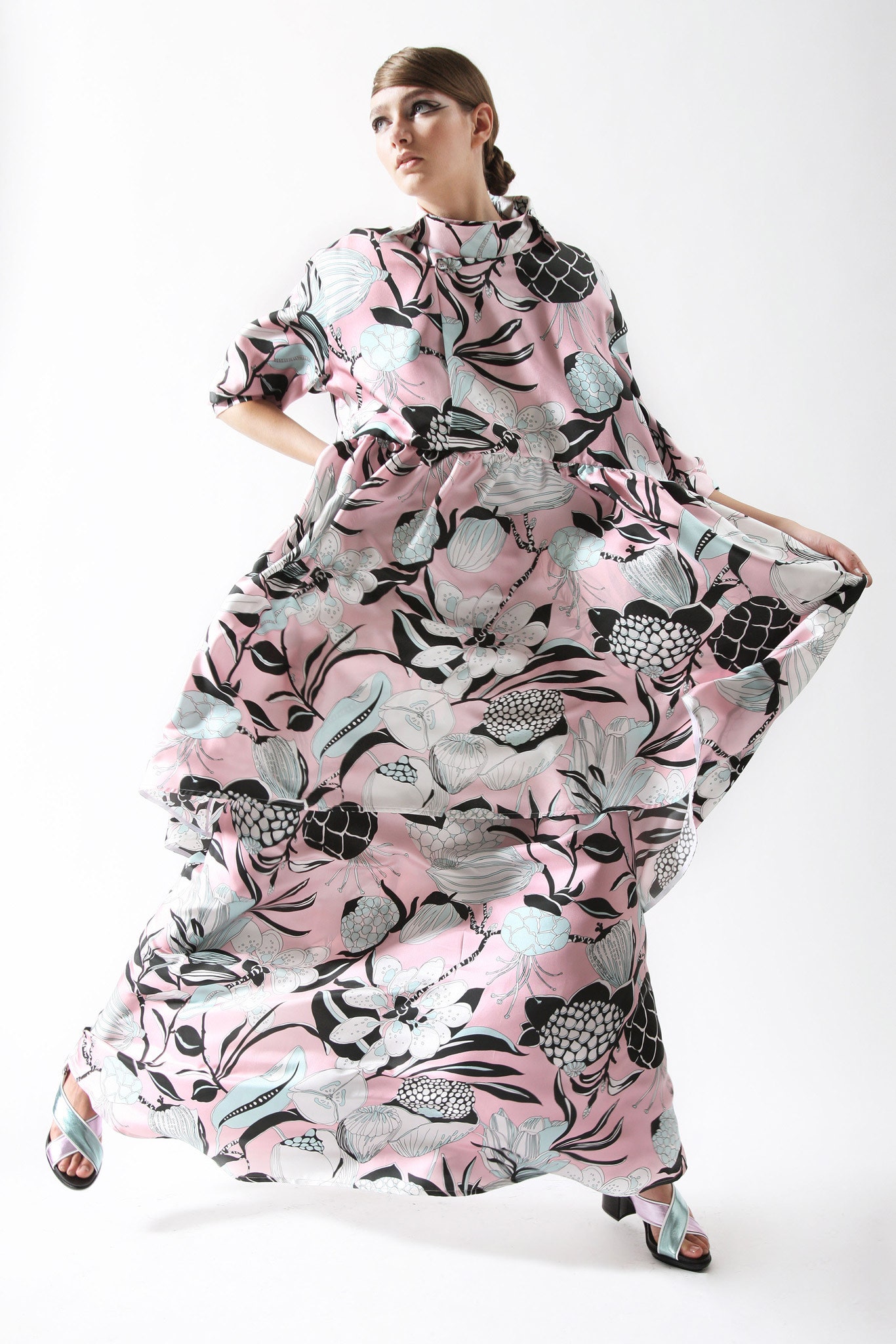 pink floral maxi dress