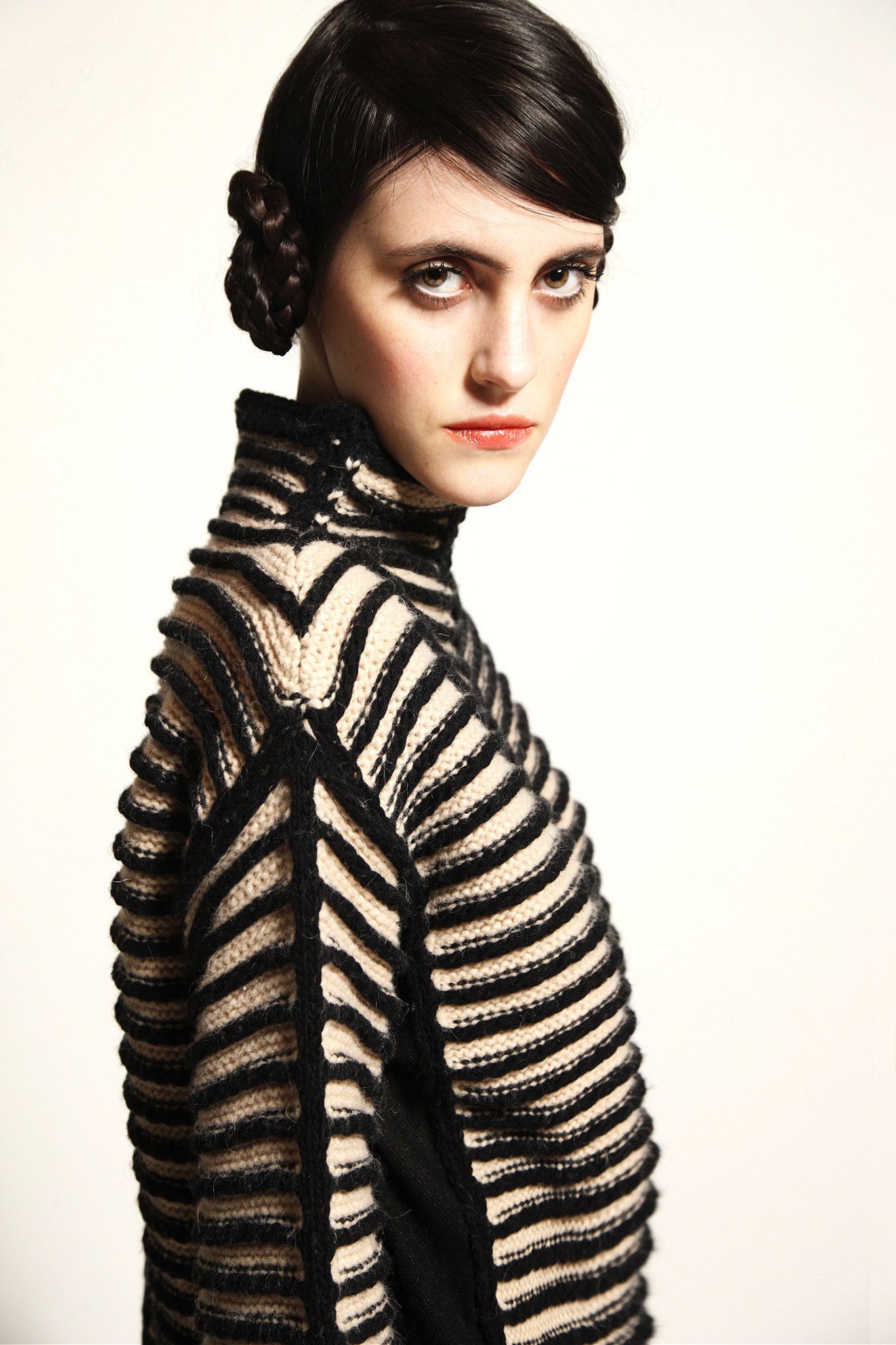 fitted striped wool sweater